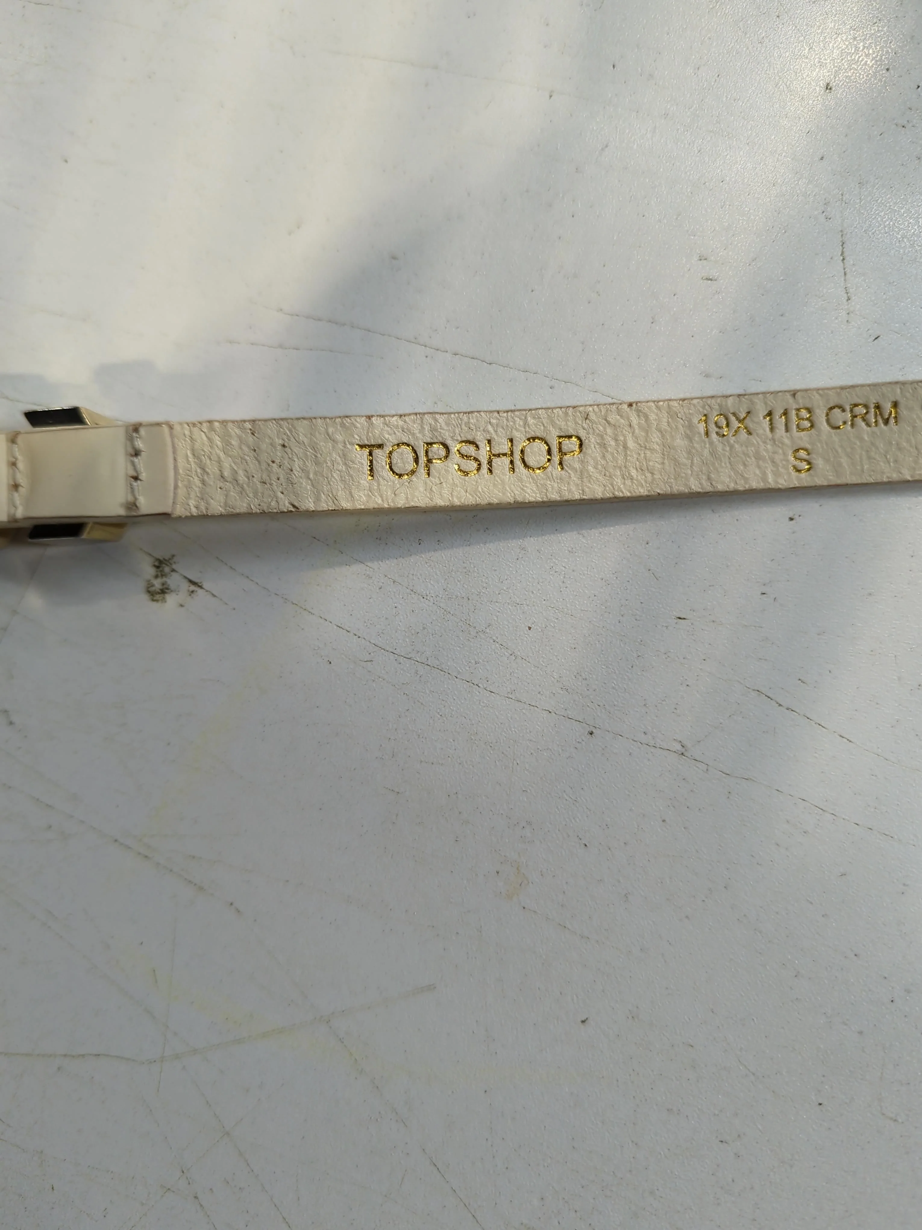Topshop Women's Belt S Cream 100% Faux Leather Basic Belt - Image 7