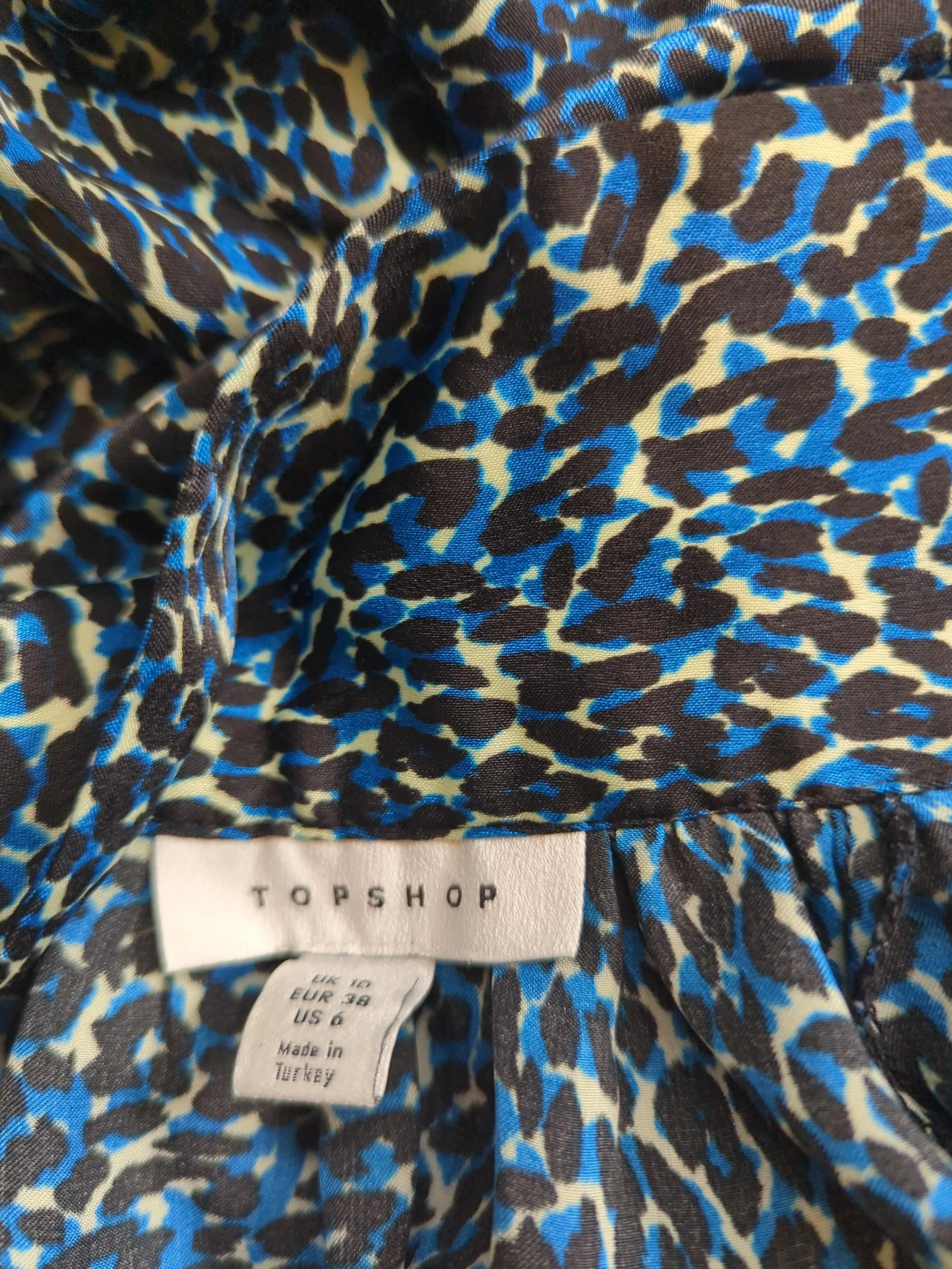 Topshop Women's Blouse UK 10 Blue 100% Polyester Basic - Image 5