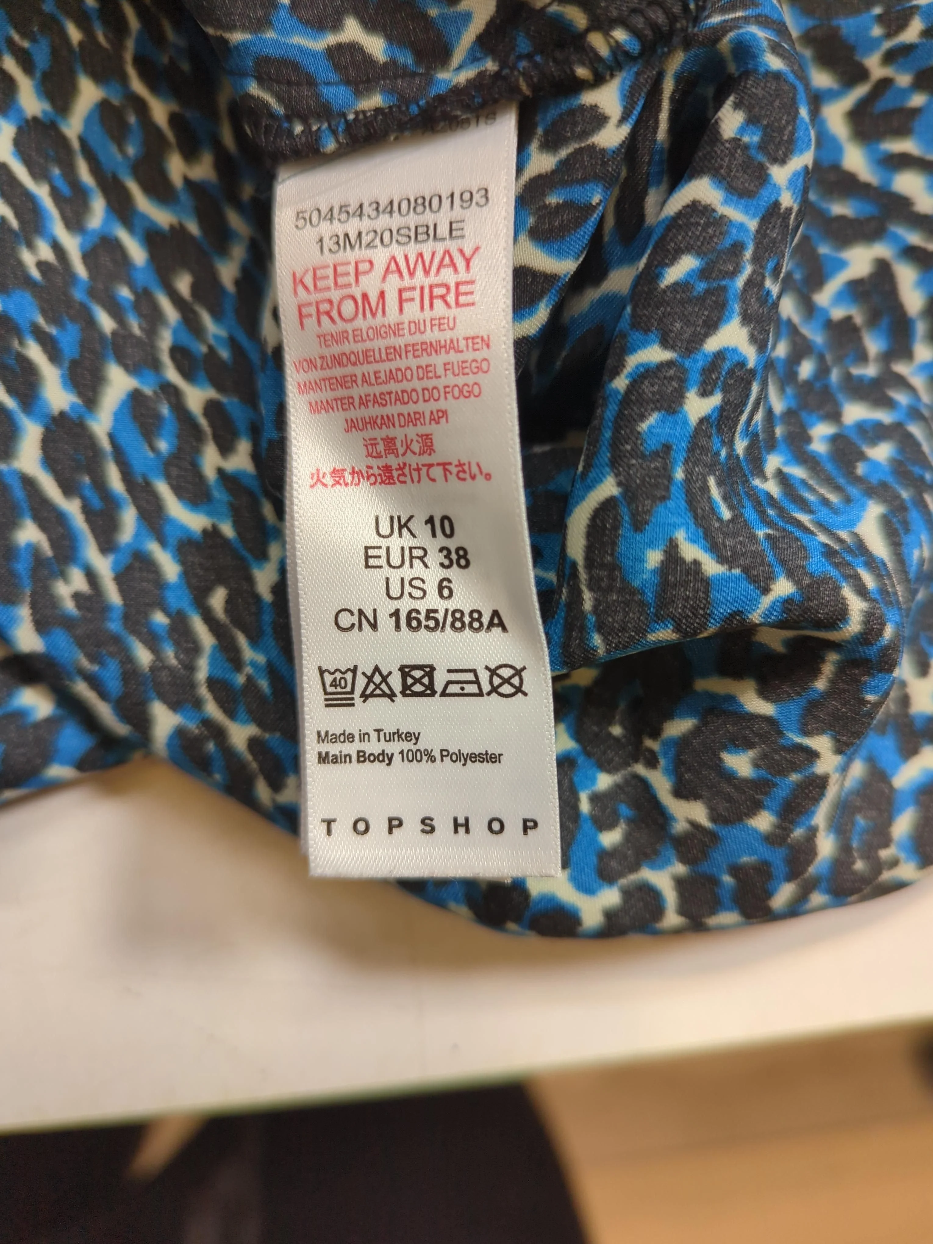 Topshop Women's Blouse UK 10 Blue 100% Polyester Basic - Image 6