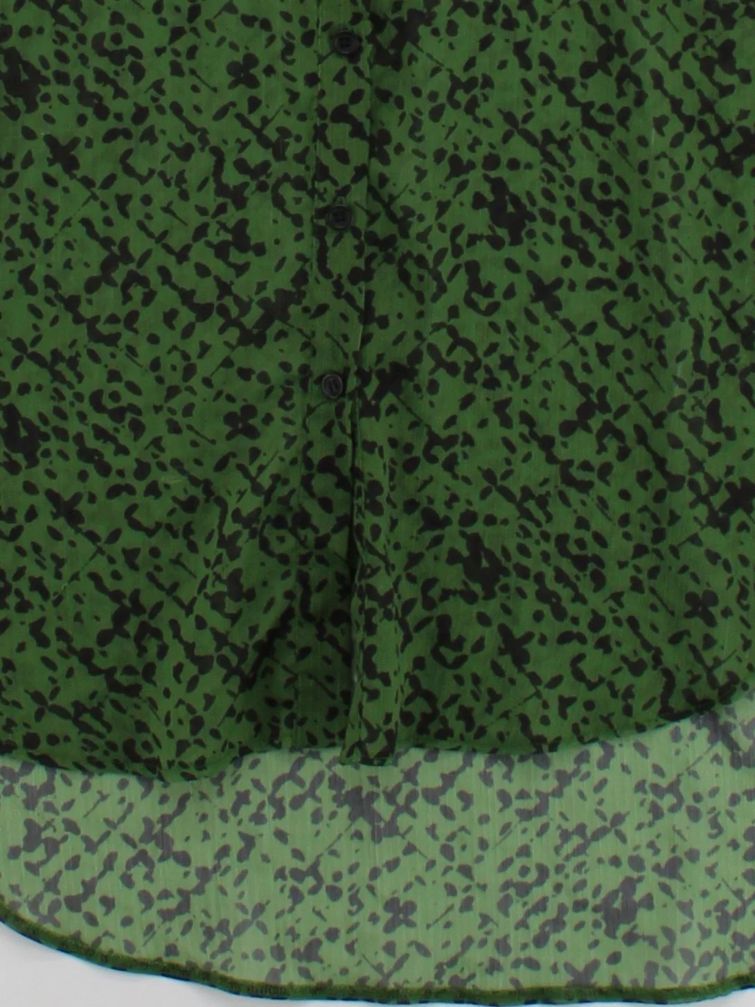 Topshop Women's Blouse XS Green 100% Polyester Long Sleeve Collared Basic - Image 4