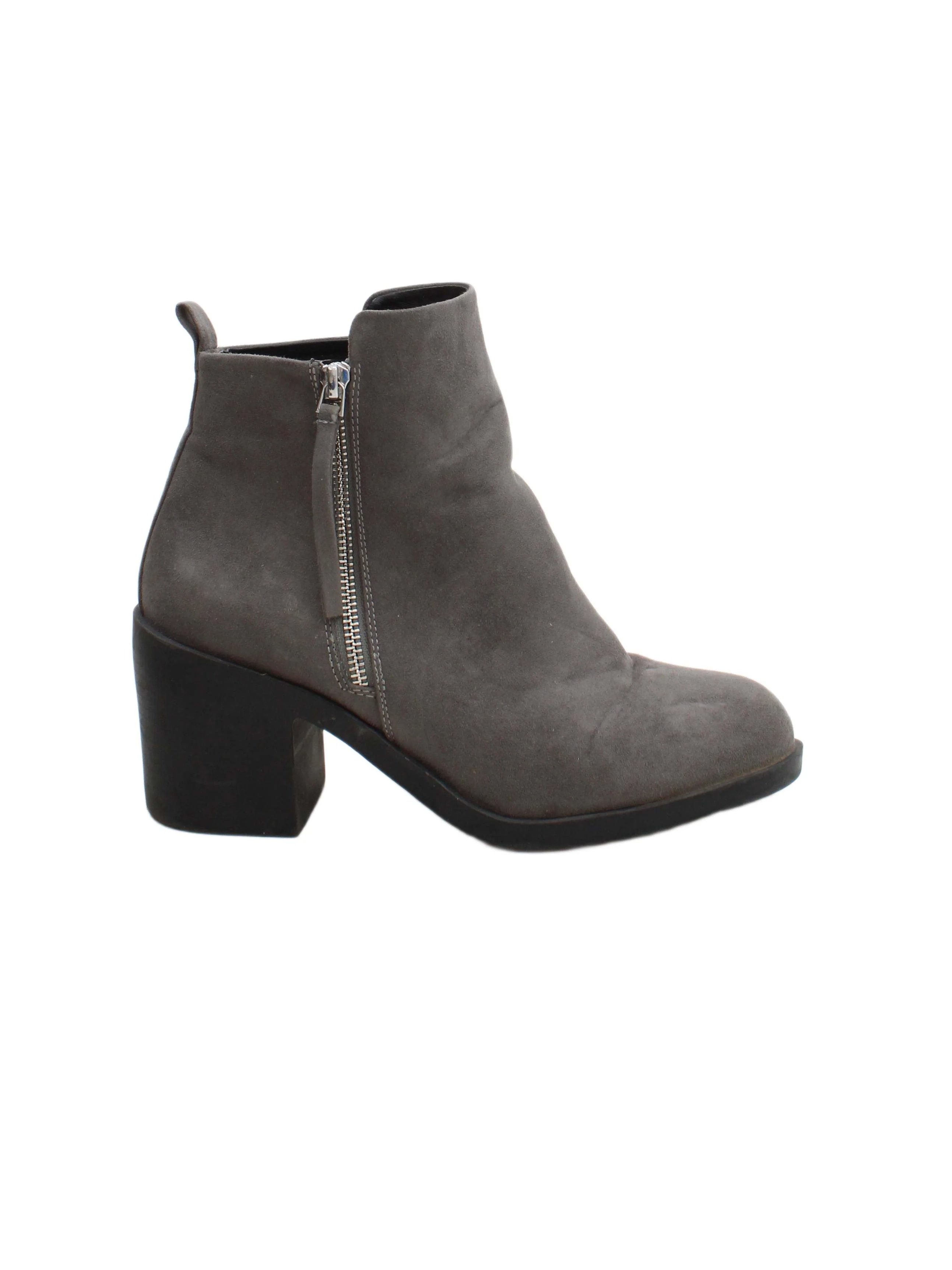 Topshop Women's Boots UK 6.5 Grey 100% Suede Combat
