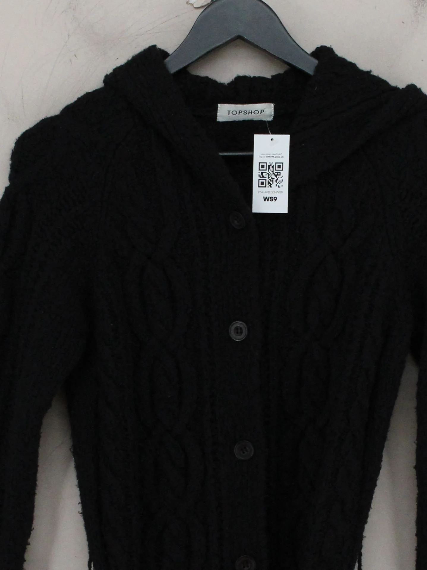 Topshop Women's Cardigan M Black Acrylic with Wool Round Neck Cardigan - Image 3