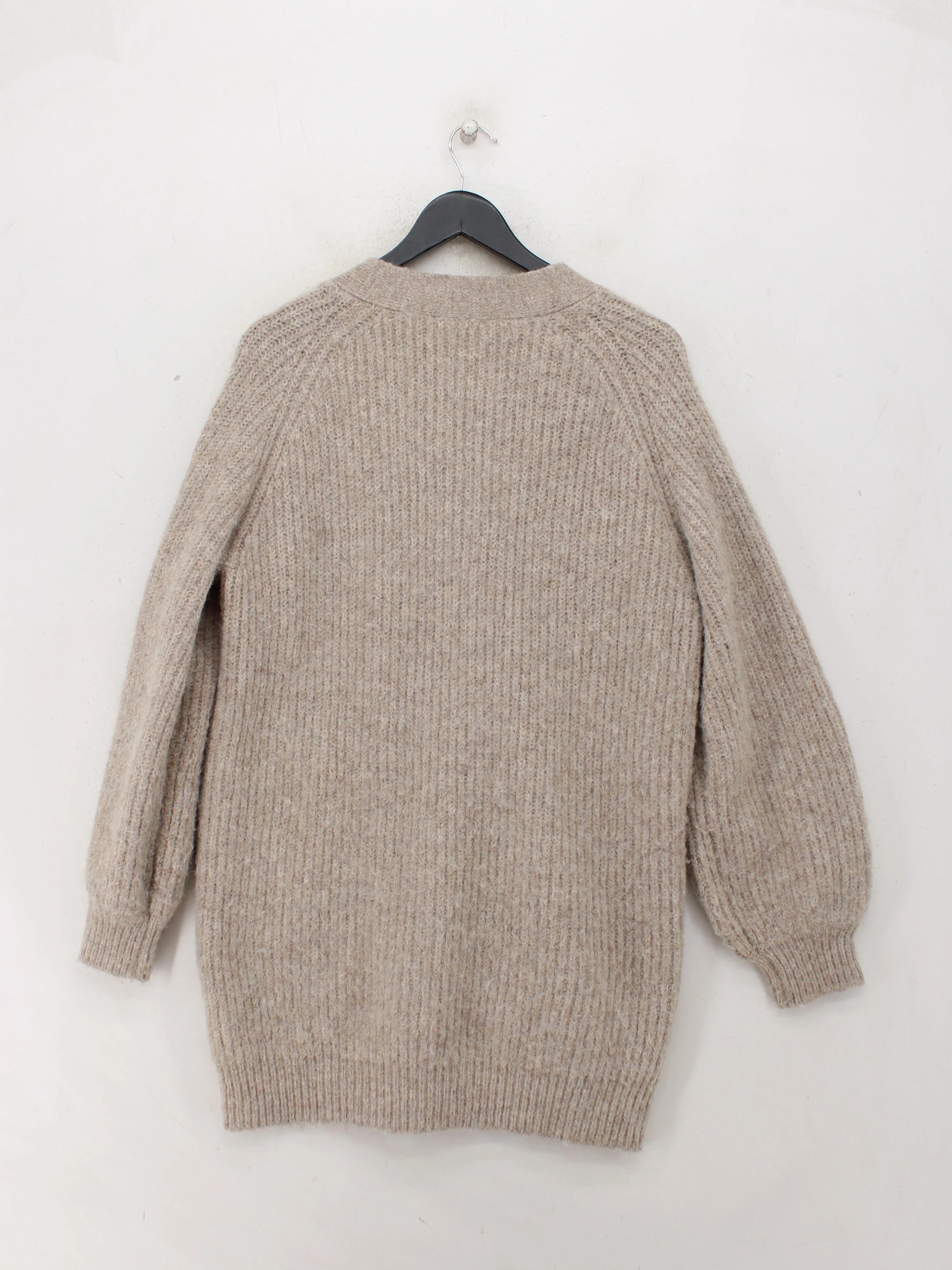 Topshop Women's Cardigan M Tan Polyester with Acrylic, Elastane V-Neck Cardigan - Image 2