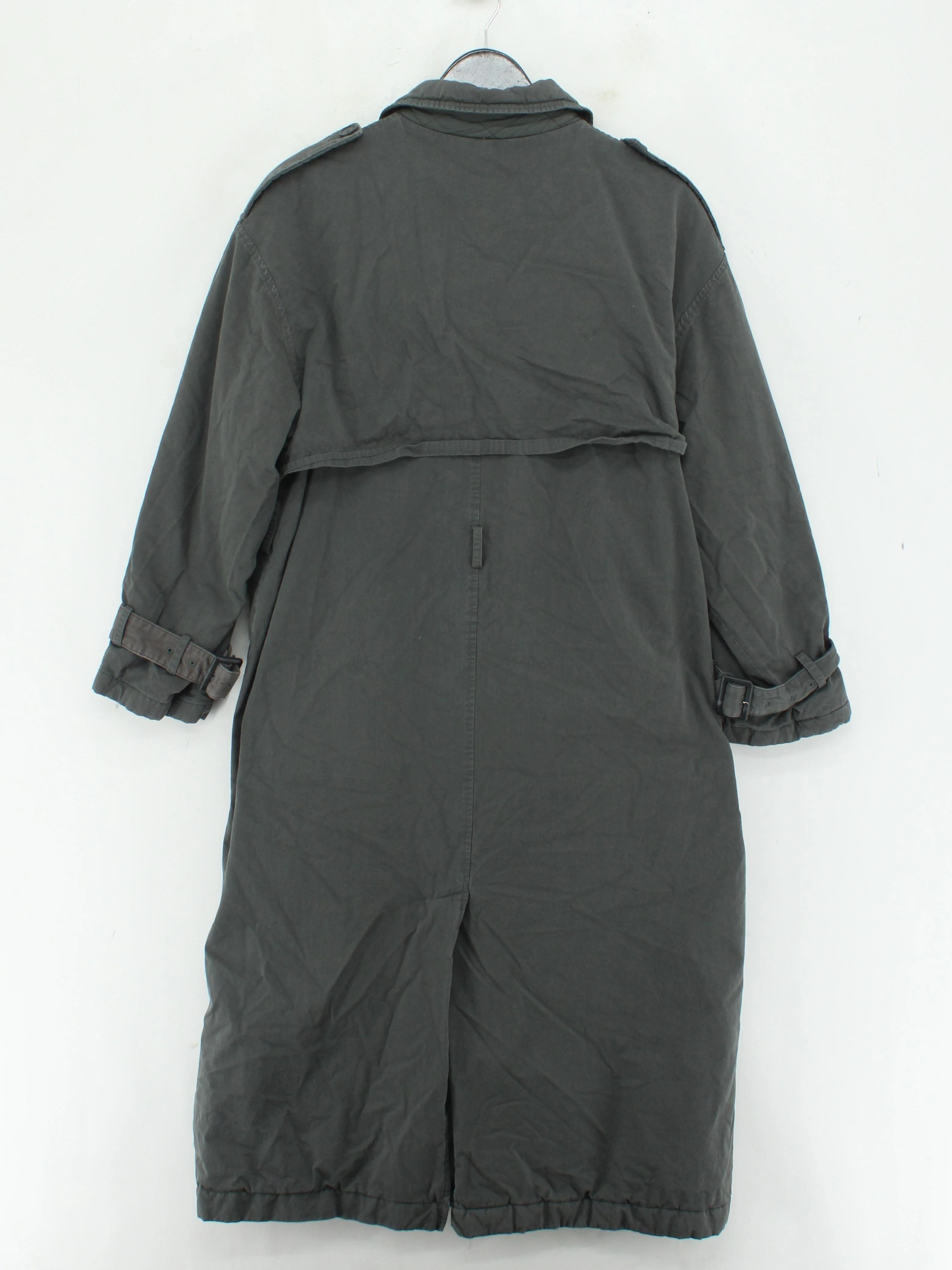 Topshop Women's Coat UK 14 Grey Cotton with Nylon Trench Coat - Image 2