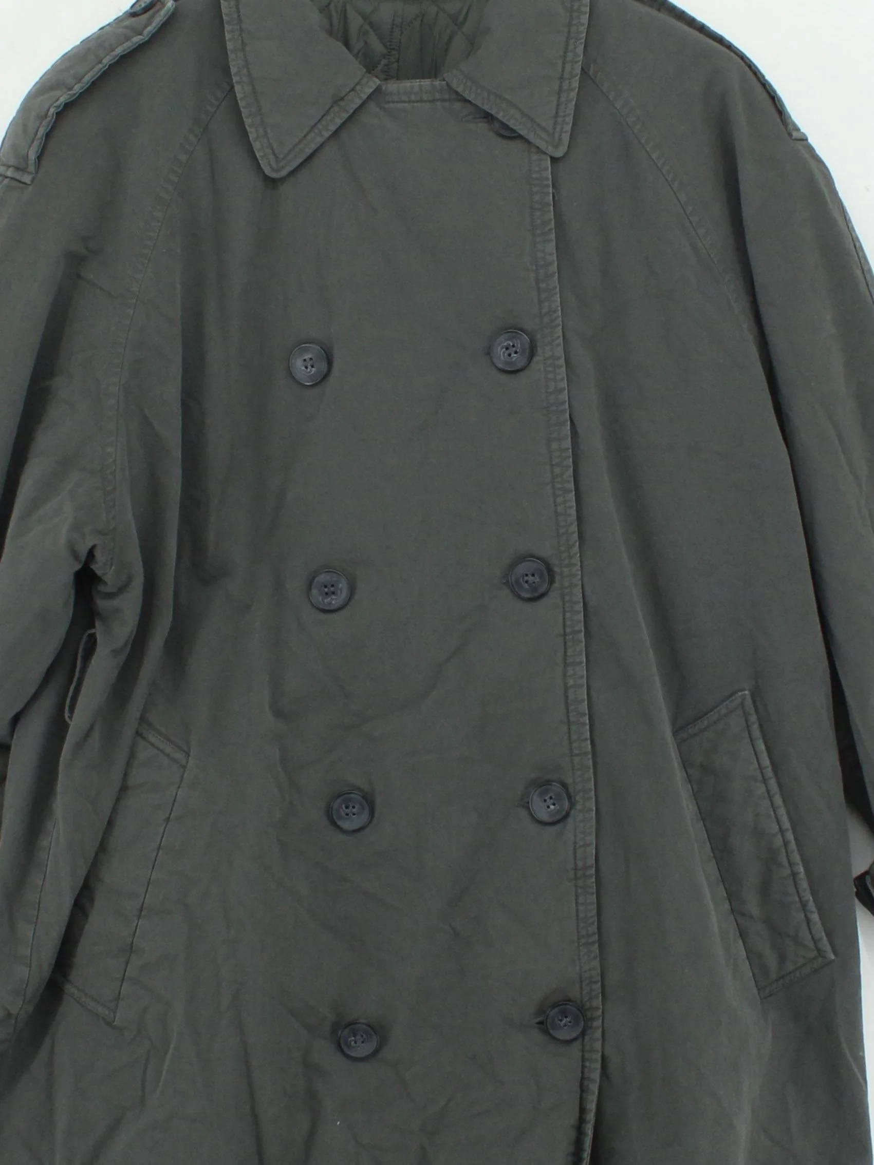 Topshop Women's Coat UK 14 Grey Cotton with Nylon Trench Coat - Image 3