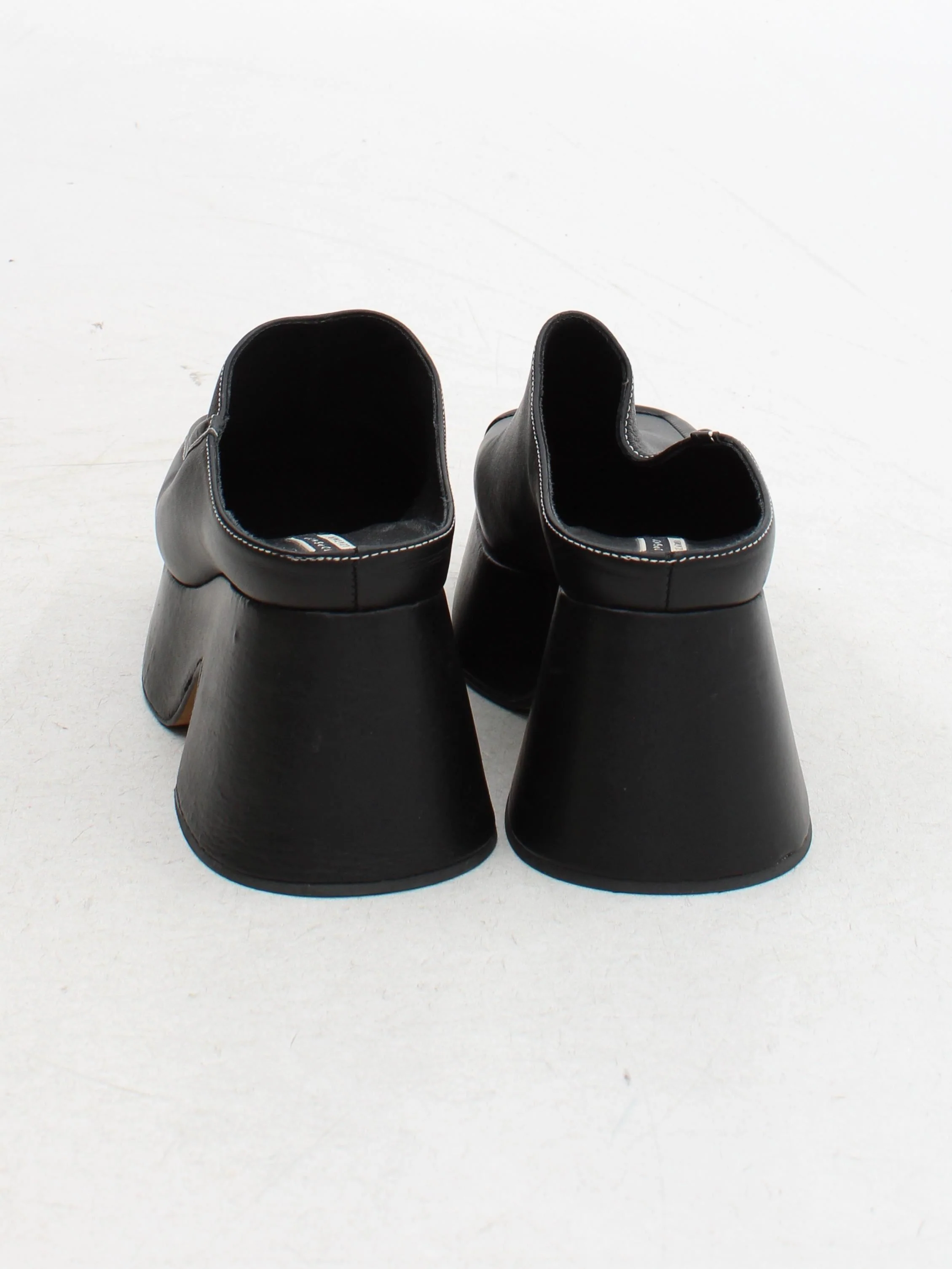 Topshop Women's Heels UK 6 Black 100% Leather Mule - Image 3