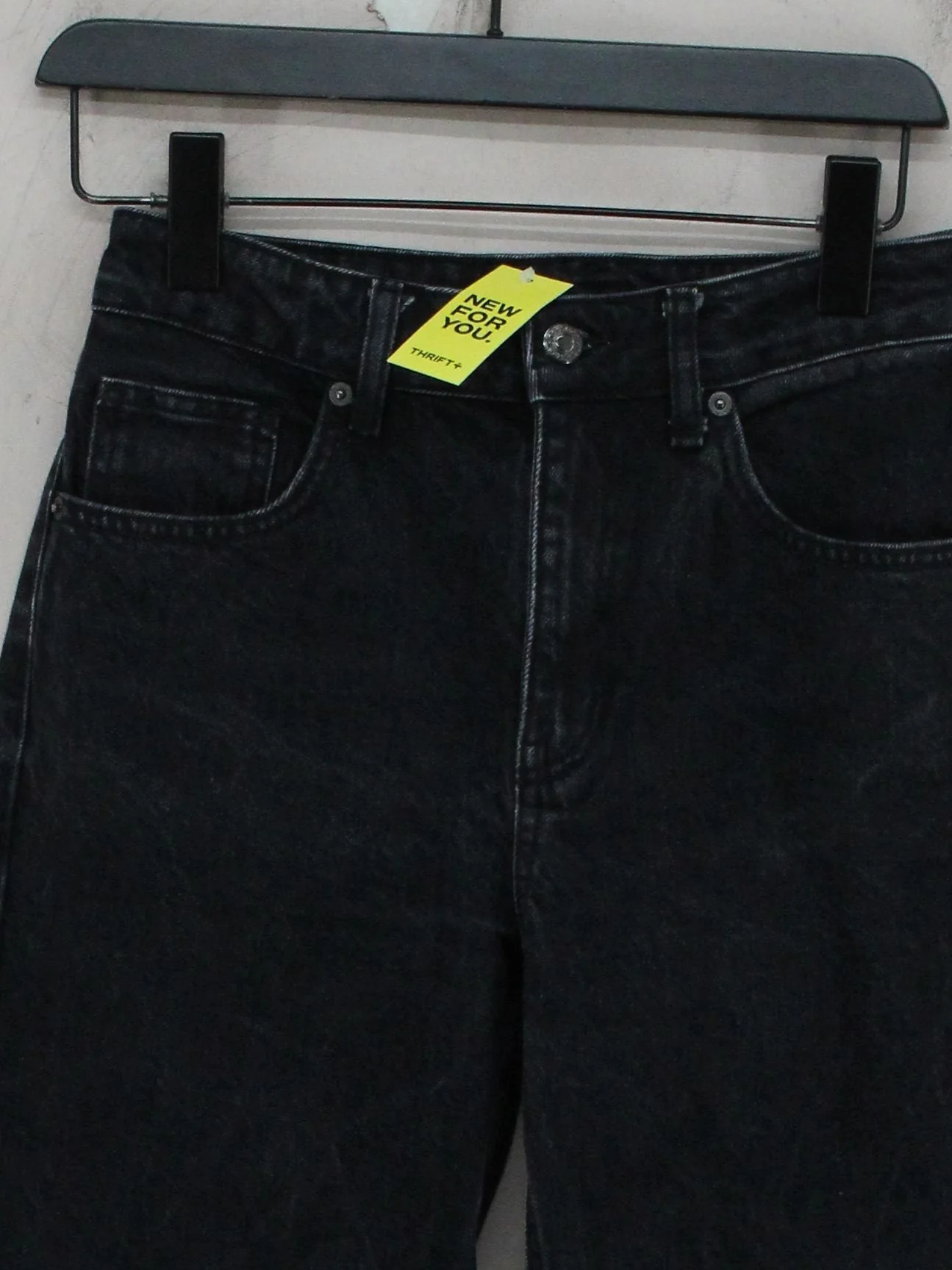 Topshop Women's Jeans UK 8 Black Cotton with Elastane Wide-Leg - Image 3