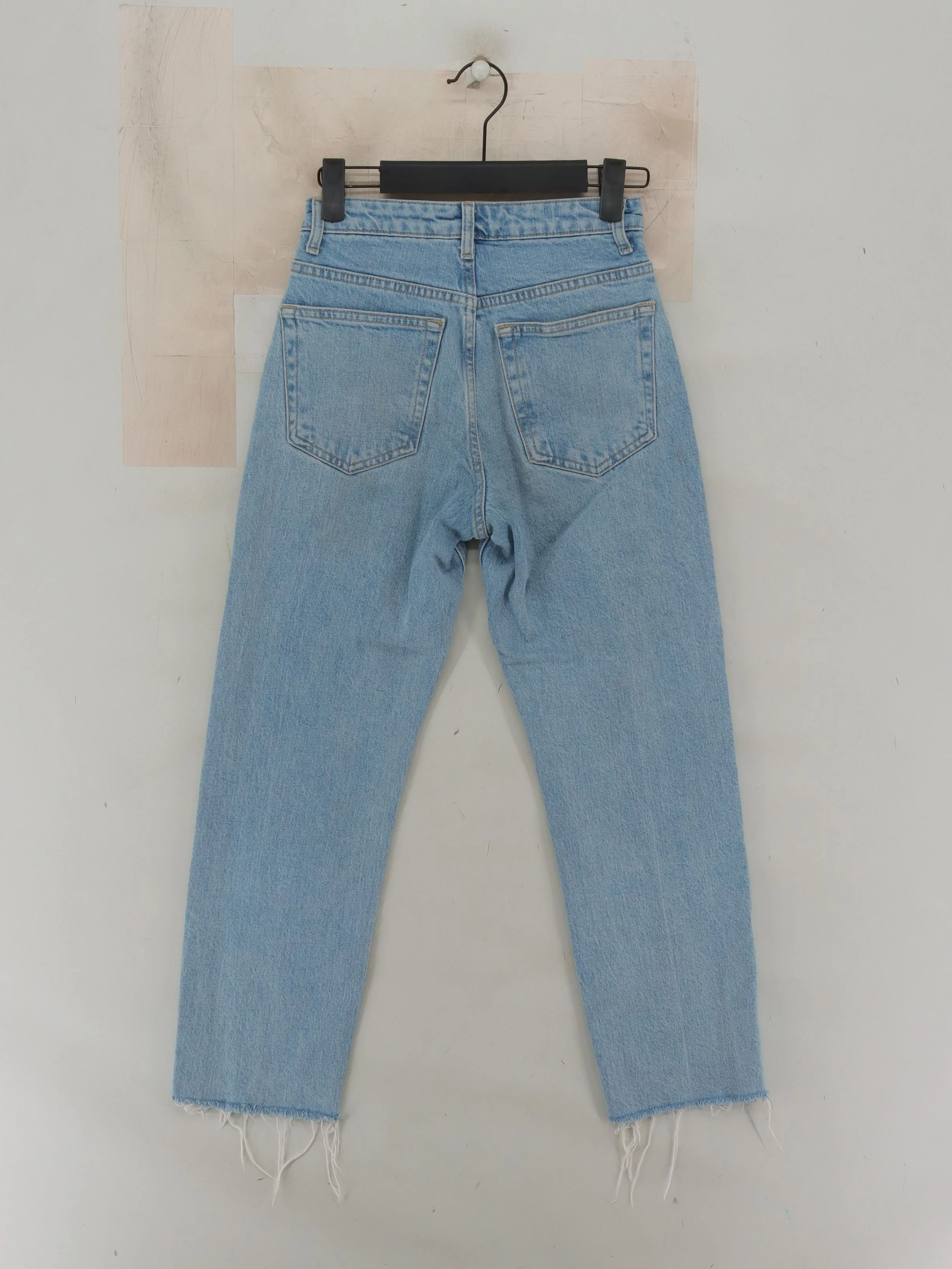 Topshop Women's Jeans W 24 in Blue Cotton with Elastane Straight - Image 2