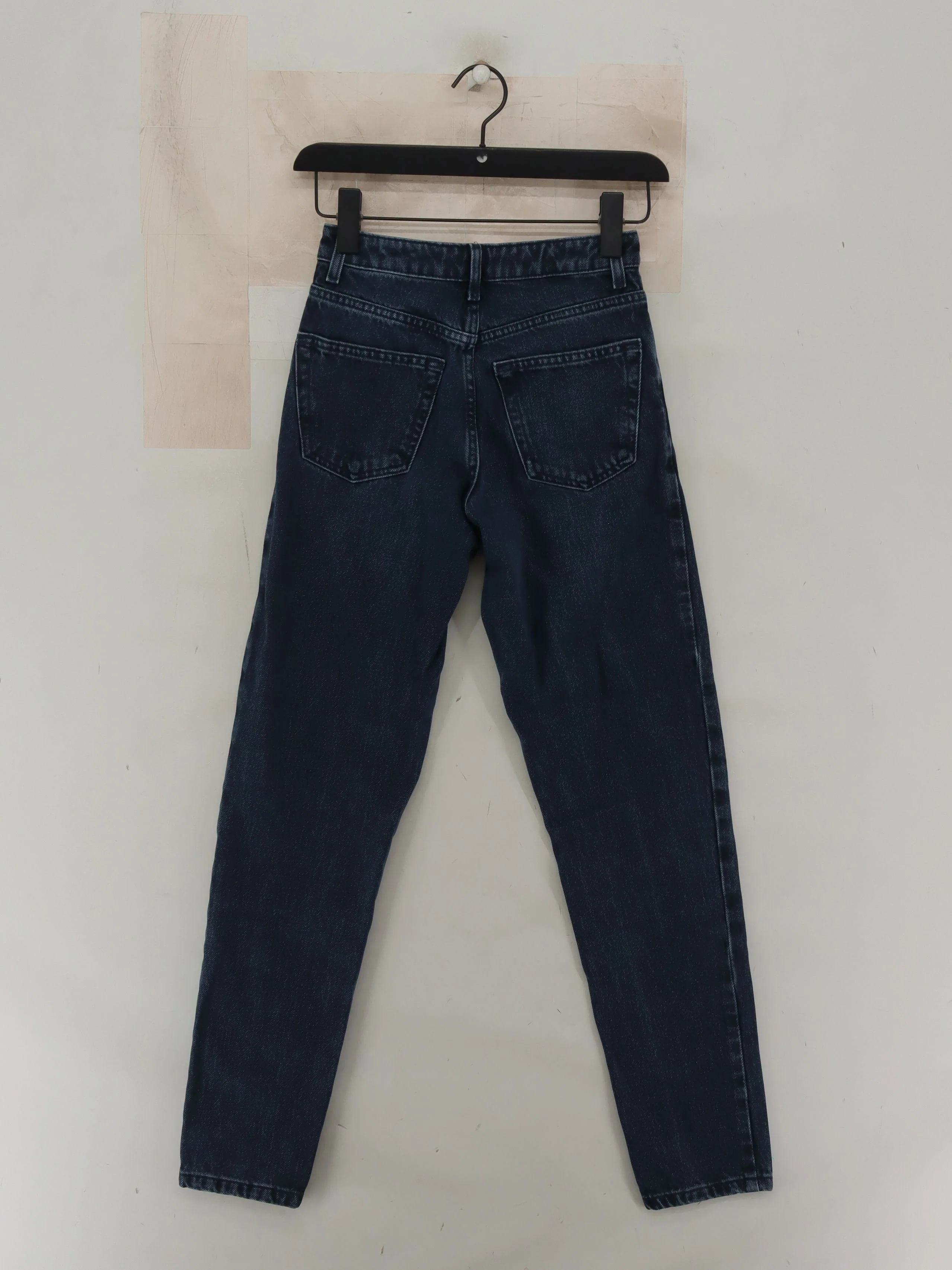 Topshop Women's Jeans W 24 in Blue Cotton with Polyester, Cotton Mom - Image 2