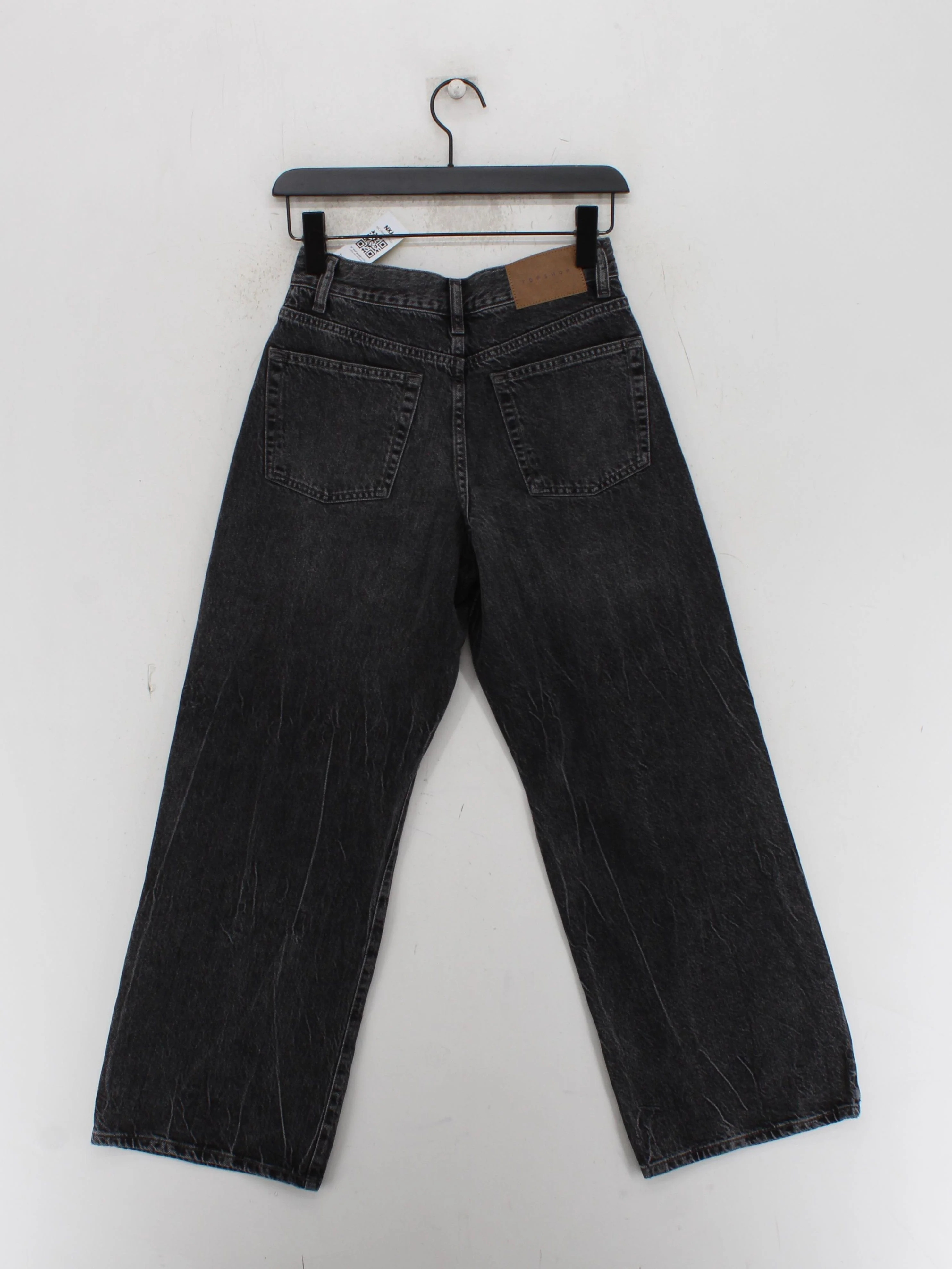 Topshop Women's Jeans W 26 in Black 100% Cotton Wide-Leg - Image 2