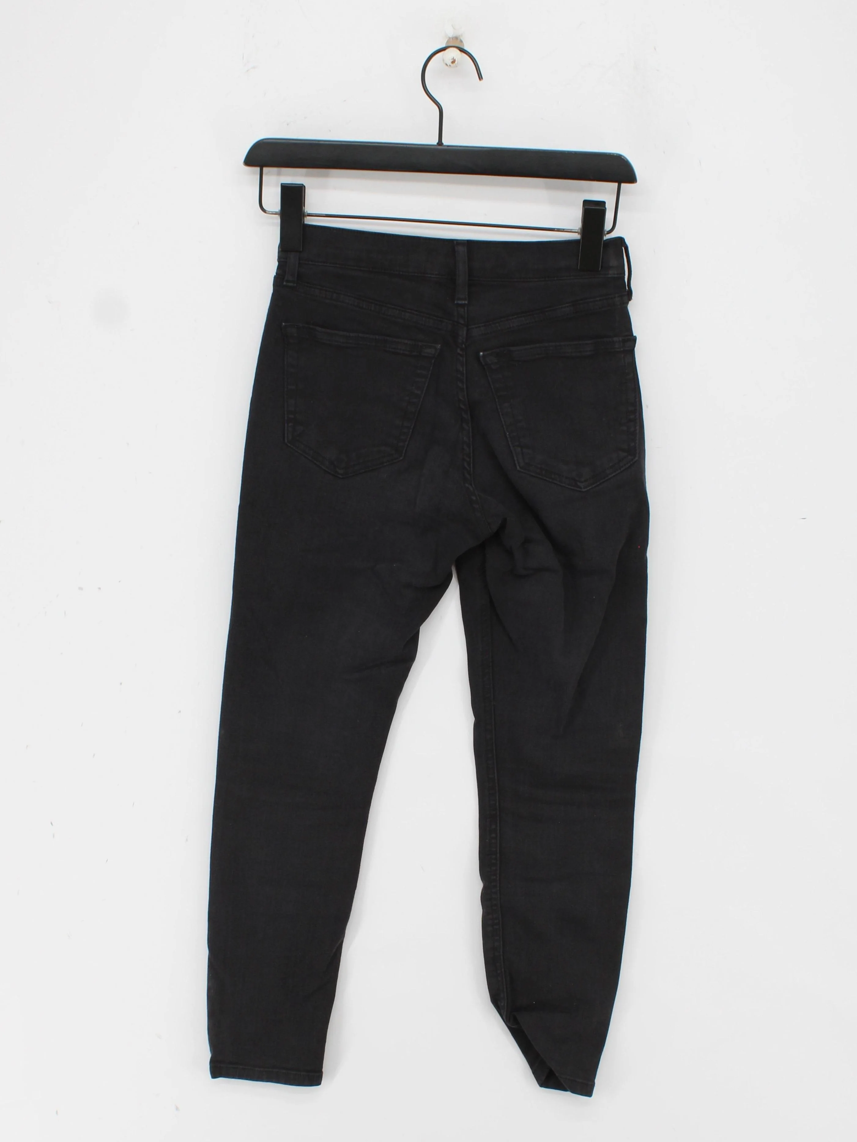 Topshop Women's Jeans W 26 in Black Cotton with Polyester, Elastane Skinny - Image 2