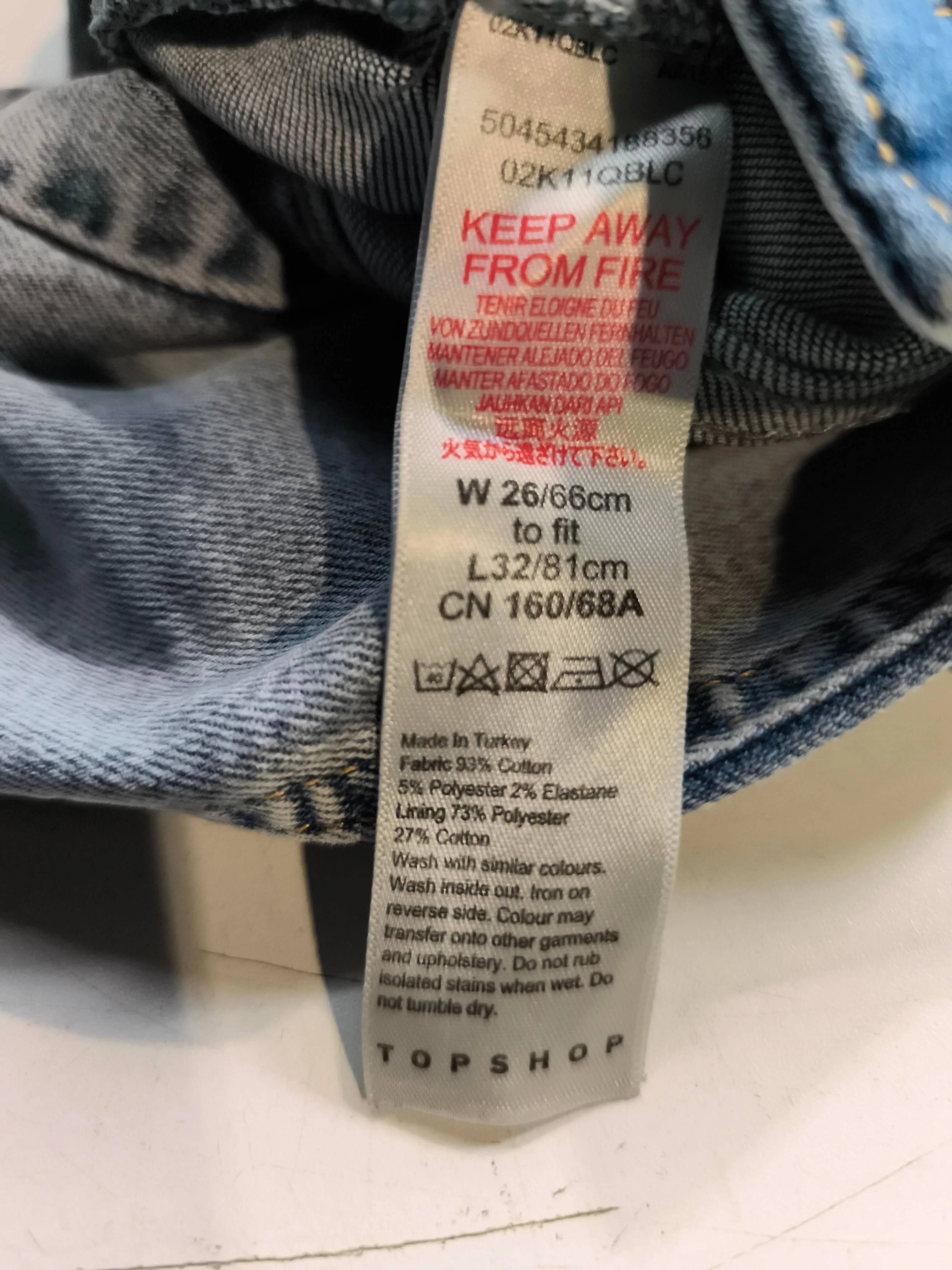 Topshop Women's Jeans W 26 in Blue Cotton with Elastane Skinny - Image 7