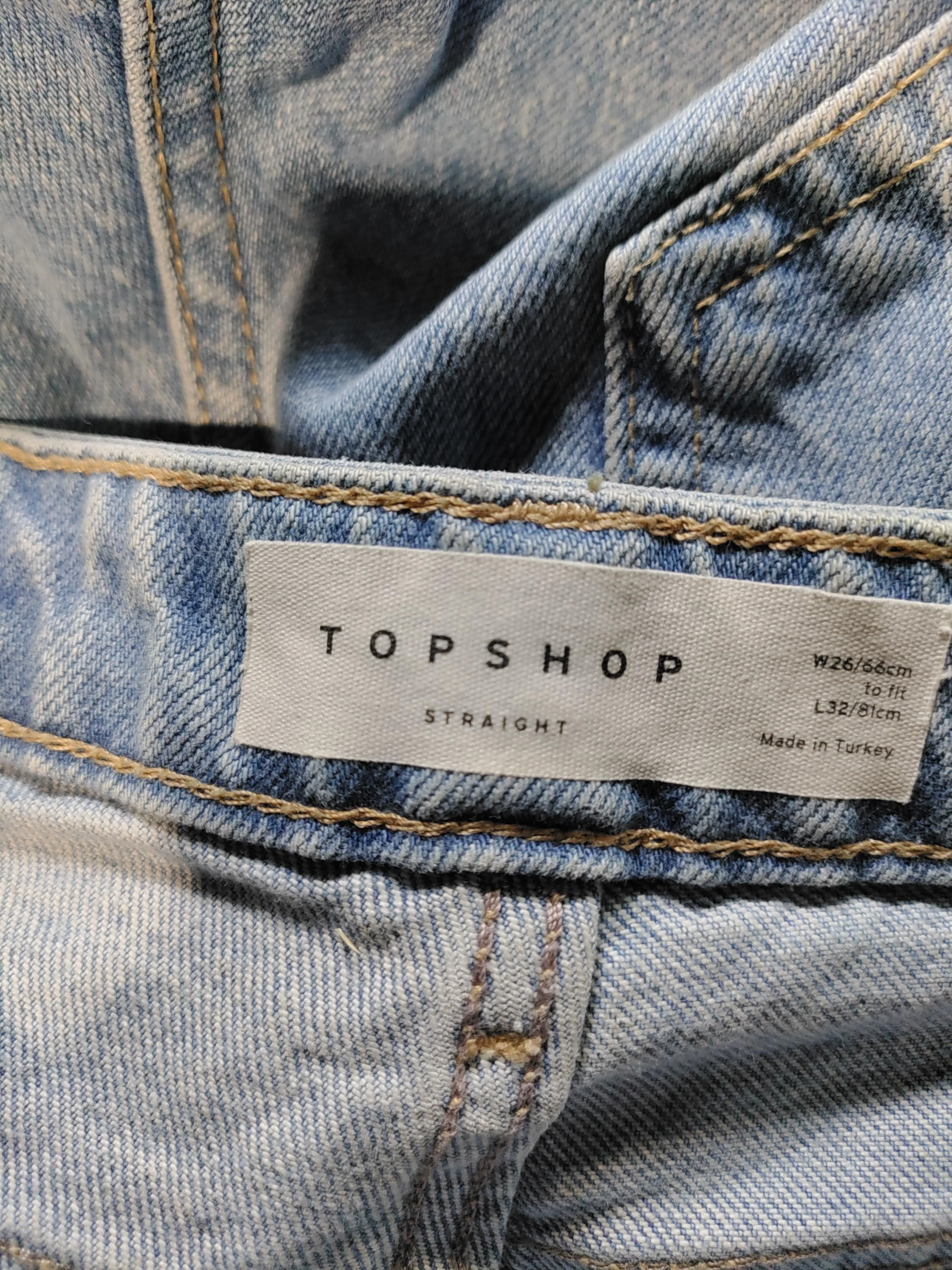 Topshop Women's Jeans W 26 in Blue Cotton with Elastane Straight - Image 5
