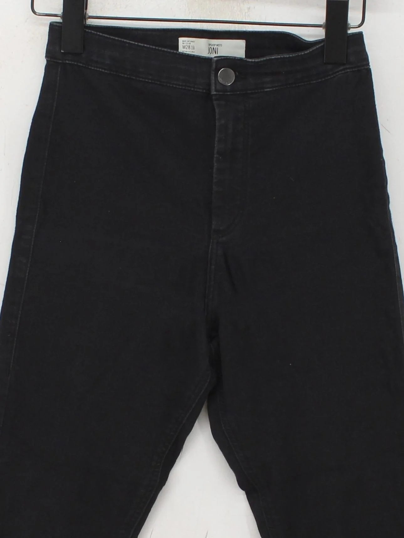 Topshop Women's Jeans W 28 in Black Cotton with Polyester, Elastane Skinny - Image 3