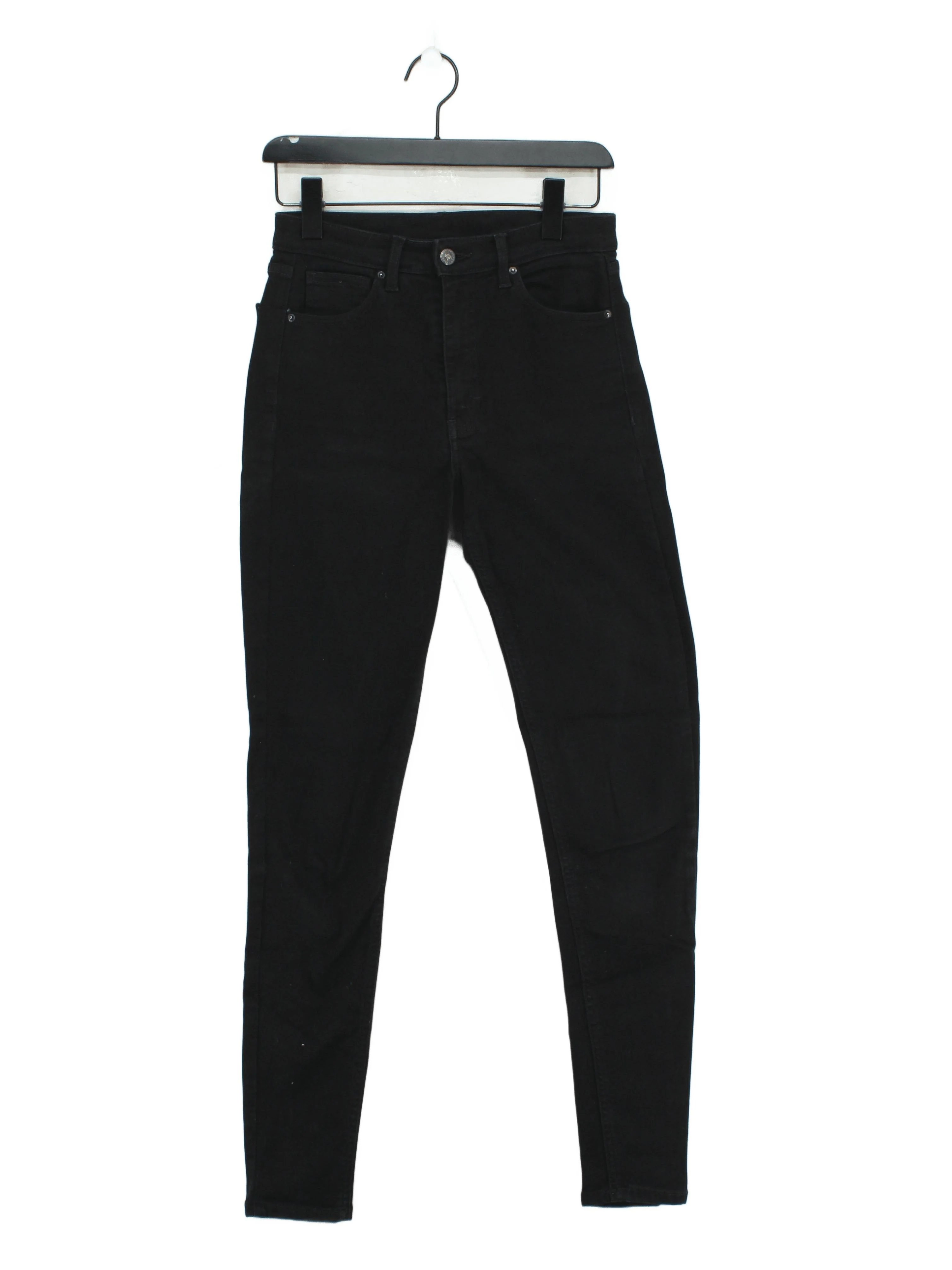 Topshop Women's Jeans W 28 in Black Cotton with Polyester, Elastane Skinny