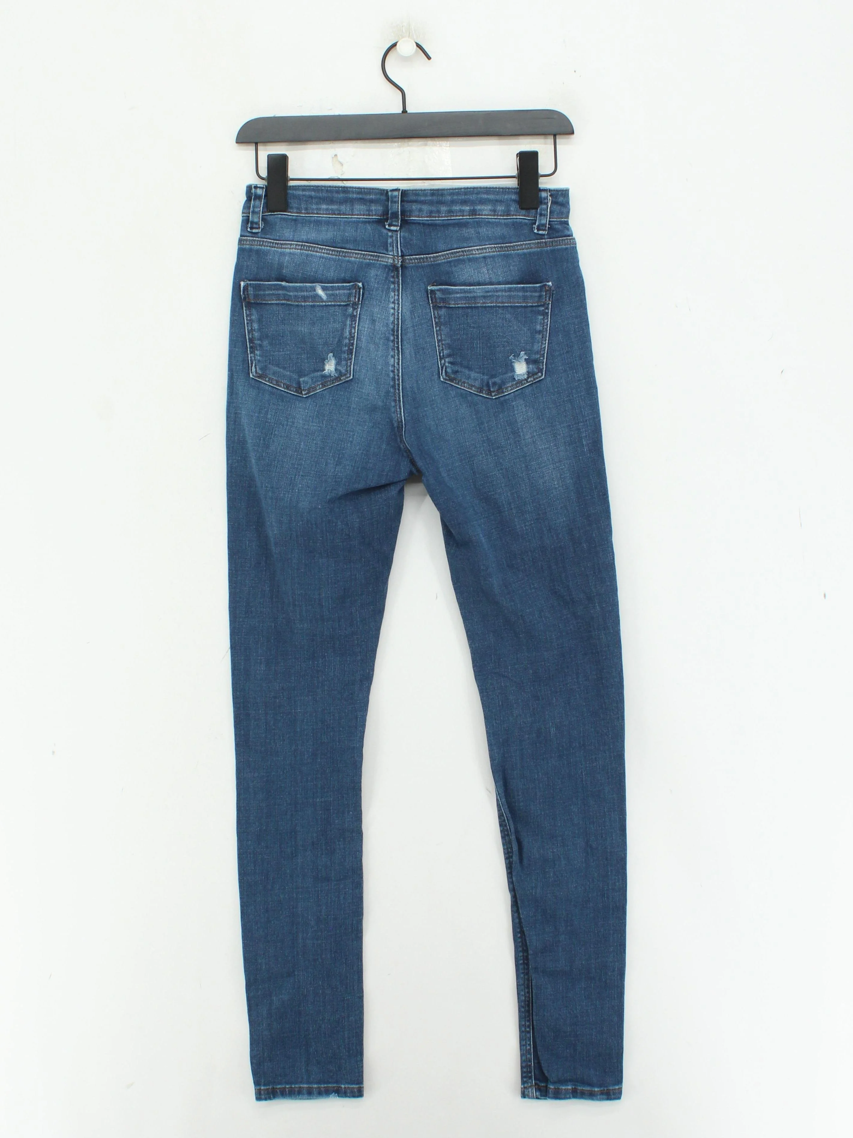 Topshop Women's Jeans W 28 in Blue Cotton with Elastane Skinny - Image 2