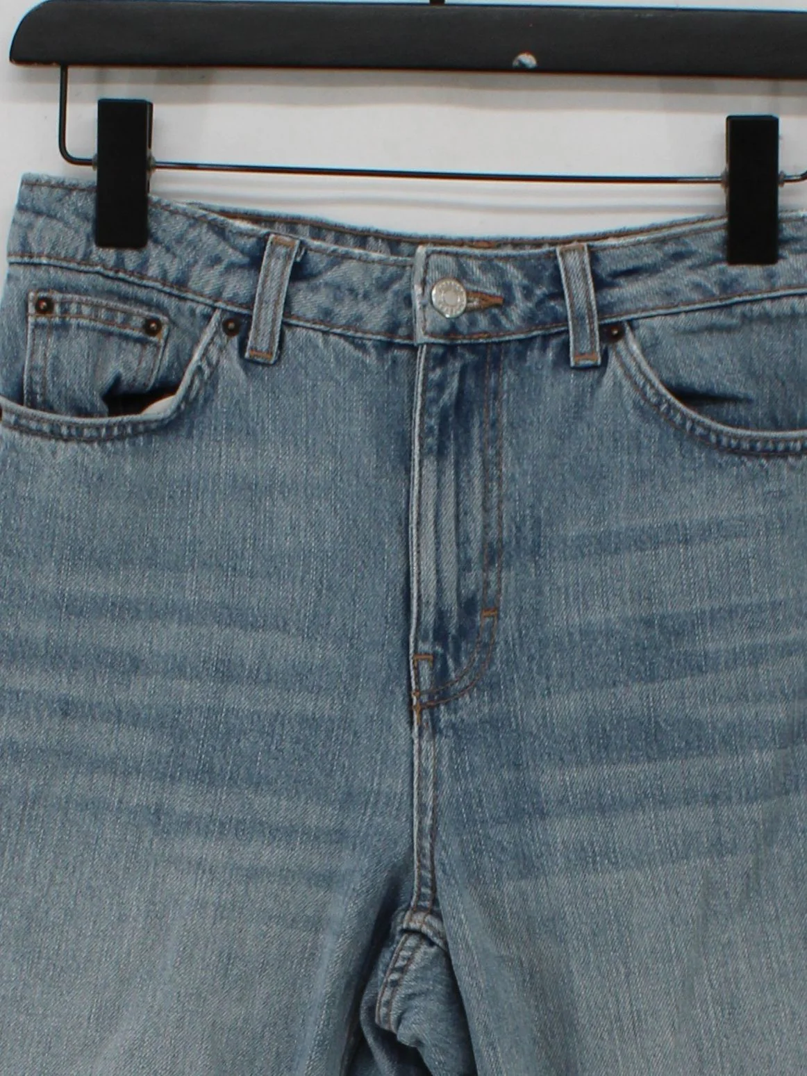Topshop Women's Jeans W 28 in Blue Cotton with Polyester Mom - Image 3