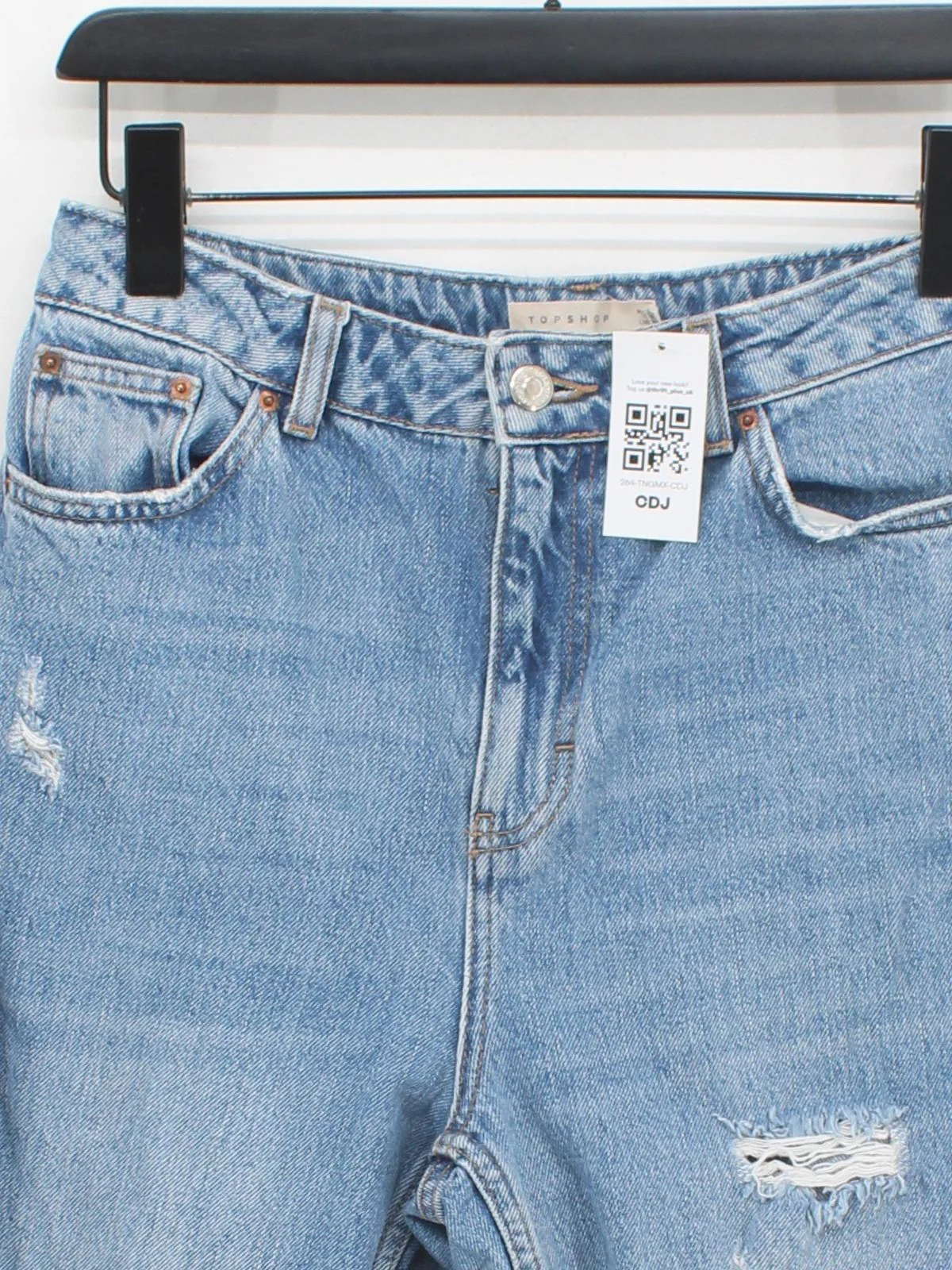 Topshop Women's Jeans W 30 in Blue 100% Cotton Mom - Image 3