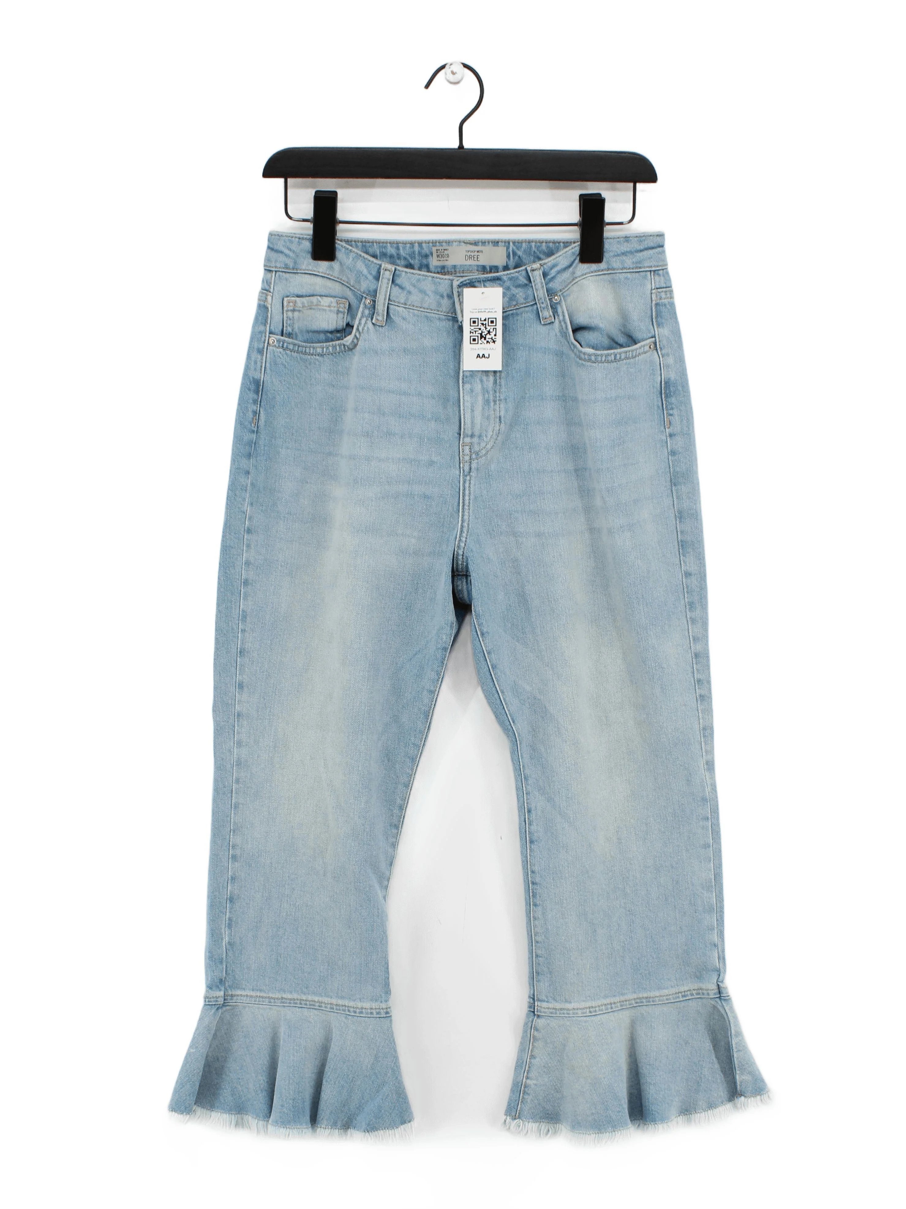 Topshop Women's Jeans W 30 in Blue Cotton with Elastane Flared
