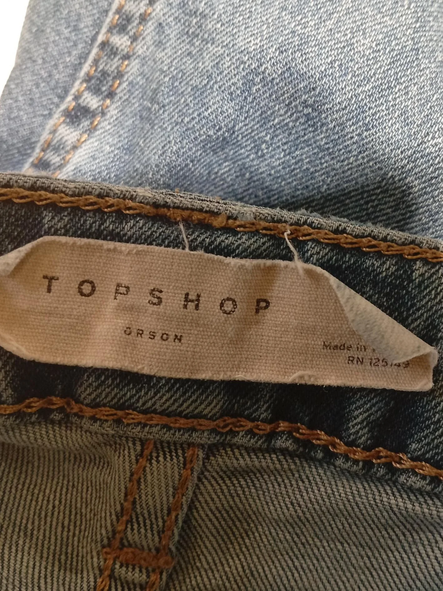 Topshop Women's Jeans W 30 in Blue Cotton with Elastane, Polyester Straight - Image 6