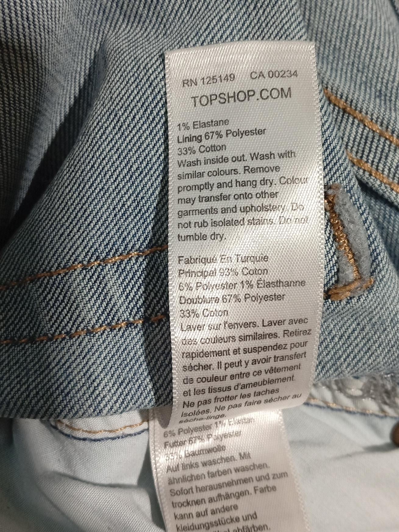 Topshop Women's Jeans W 30 in Blue Cotton with Elastane, Polyester Straight - Image 7