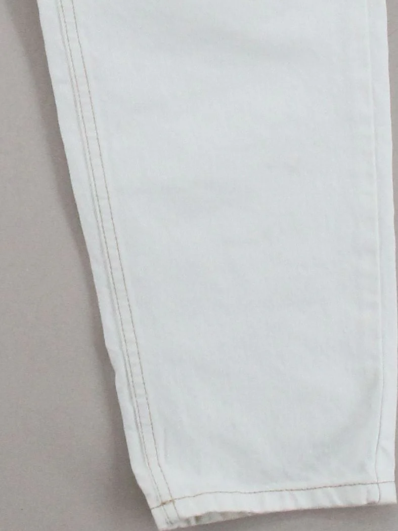 Topshop Women's Jeans W 30 in; L 30 in White Cotton with Polyester, Cotton Mom - Image 4