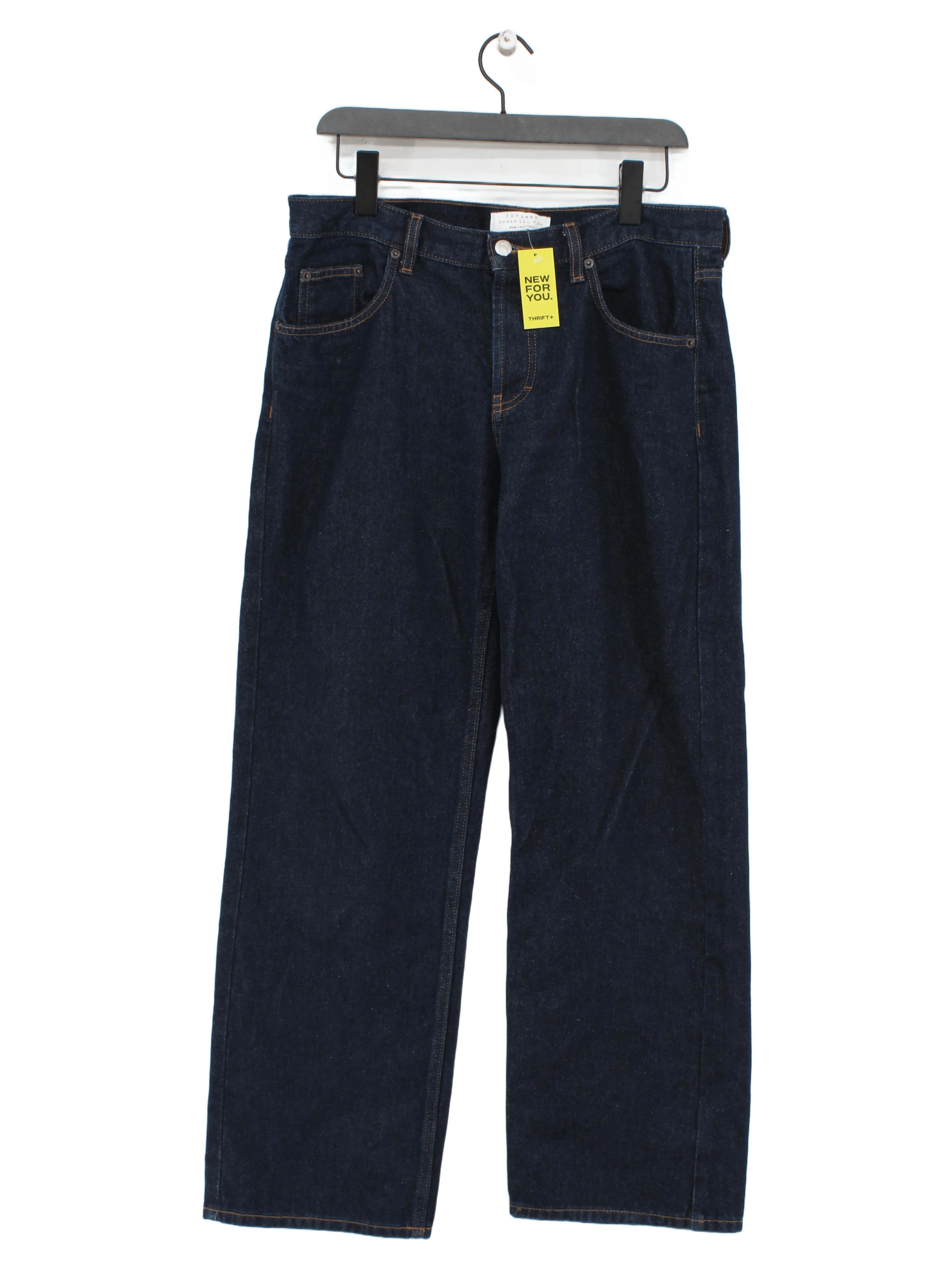 Topshop Women's Jeans W 30 in; L 32 in Blue 100% Cotton Wide-Leg