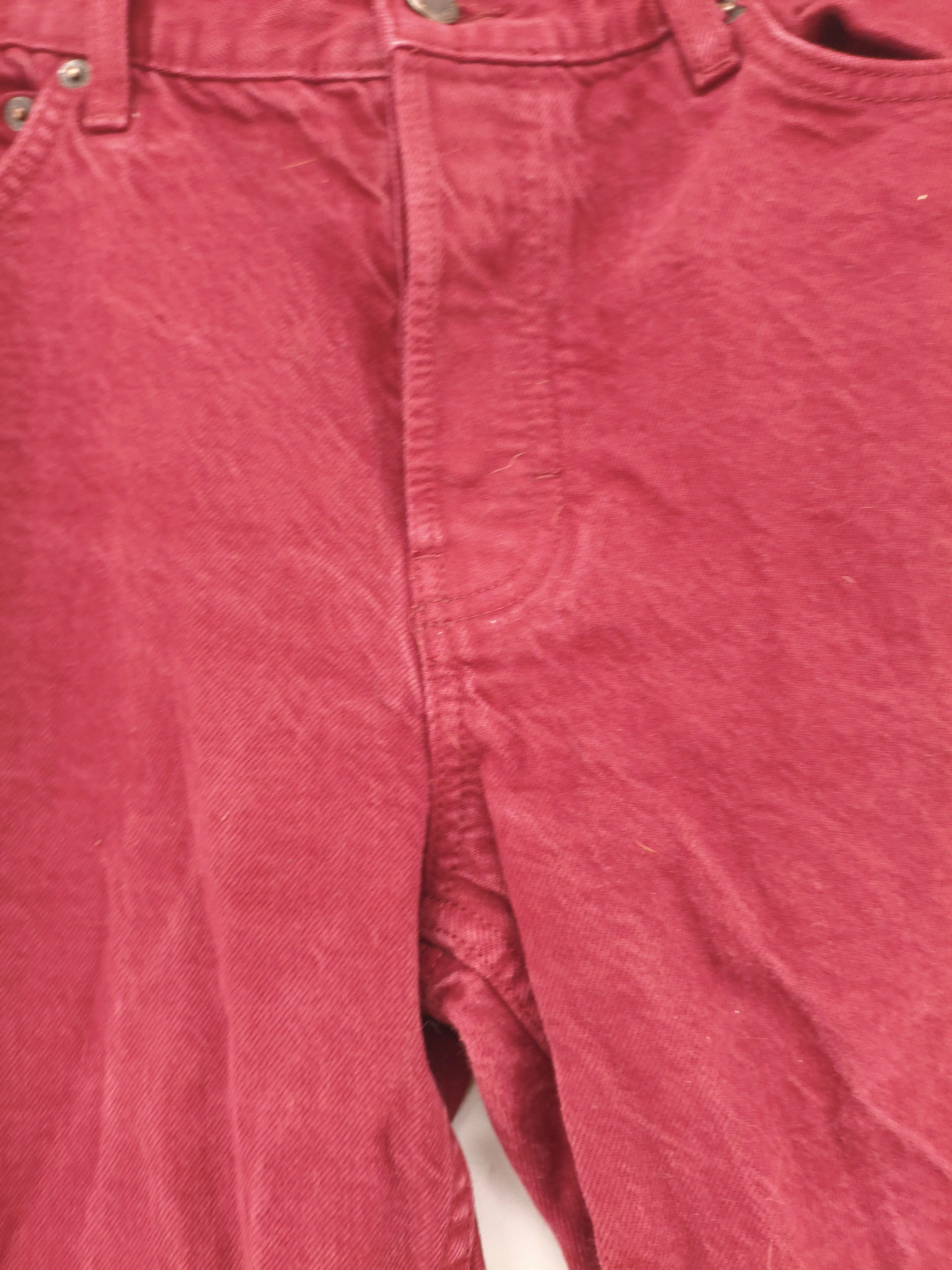 Topshop Women's Jeans W 32 in Red 100% Cotton Straight - Image 5