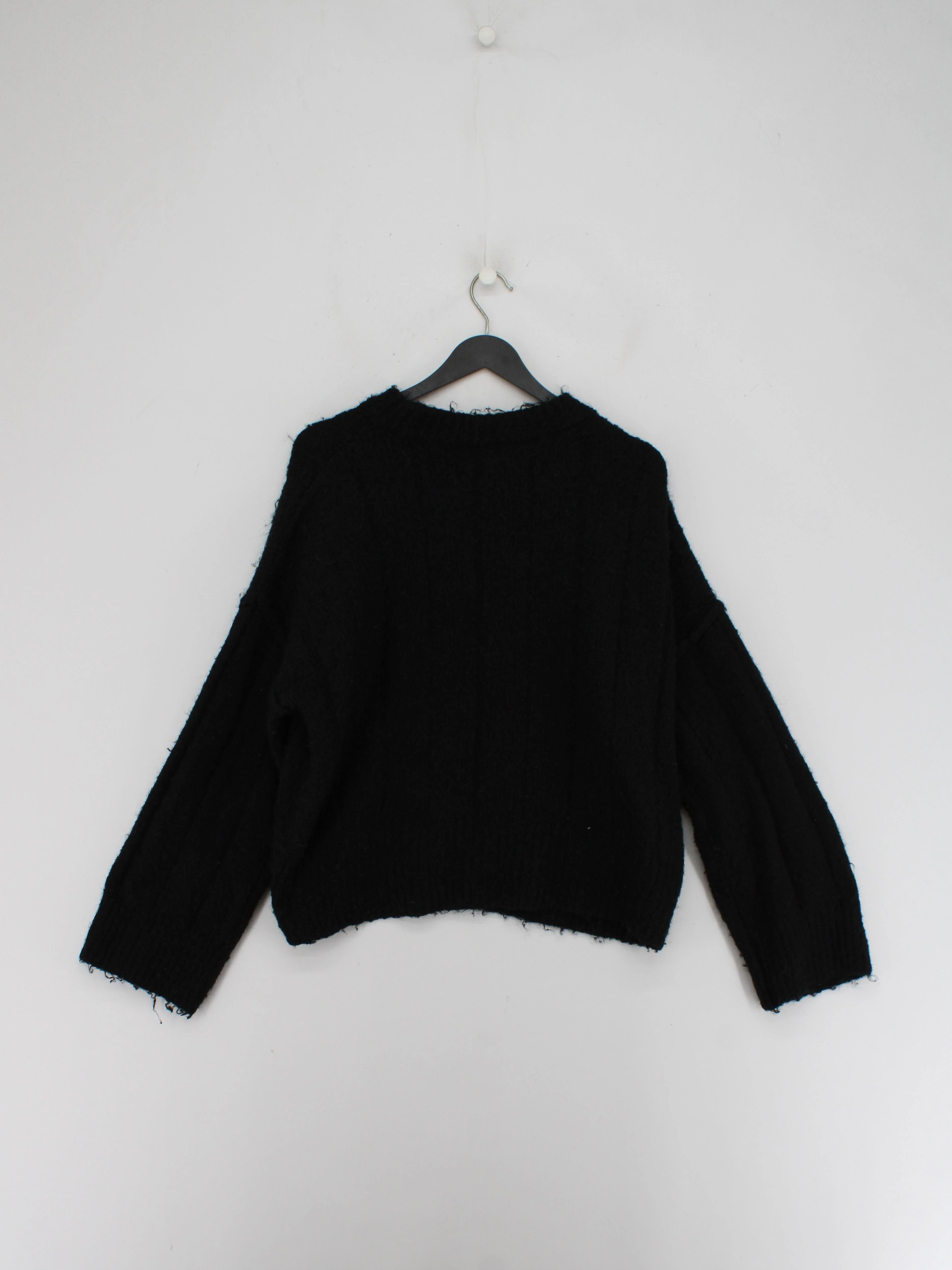 Topshop Women's Jumper S Black Polyester with Nylon Crew Neck Pullover - Image 2