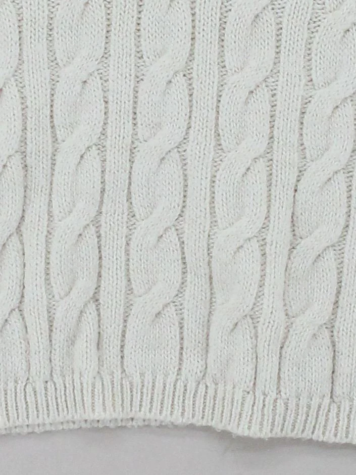 Topshop Women's Jumper S Cream Acrylic with Polyester, Polyamide Round Neck Vest - Image 4