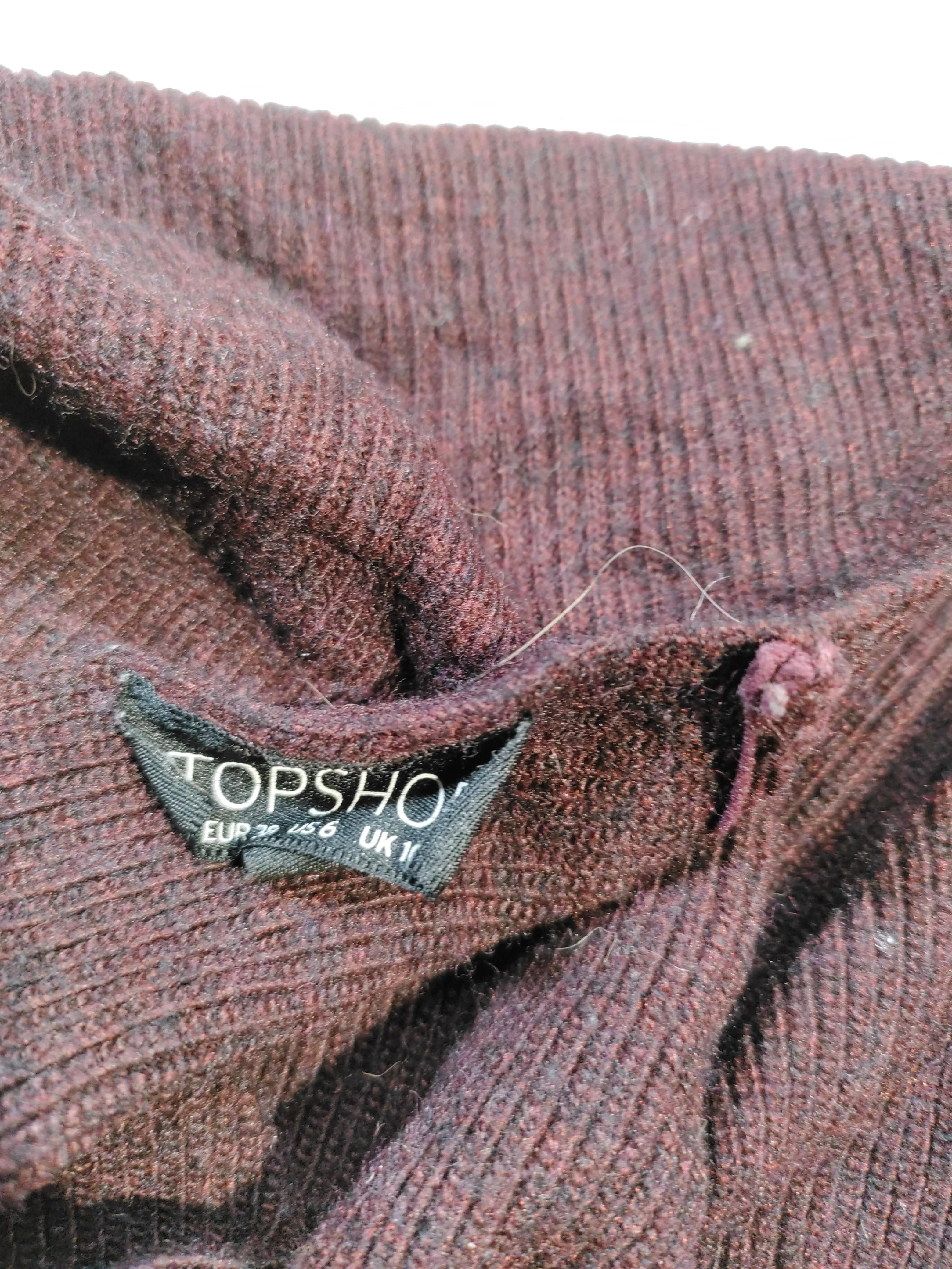 Topshop Women's Jumper UK 10 Brown Nylon with Acrylic V-Neck Pullover - Image 6