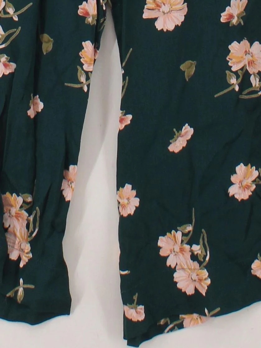 Topshop Women's Jumpsuit UK 6 Green Floral 100% Viscose Wide-Leg Jumpsuit - Image 4