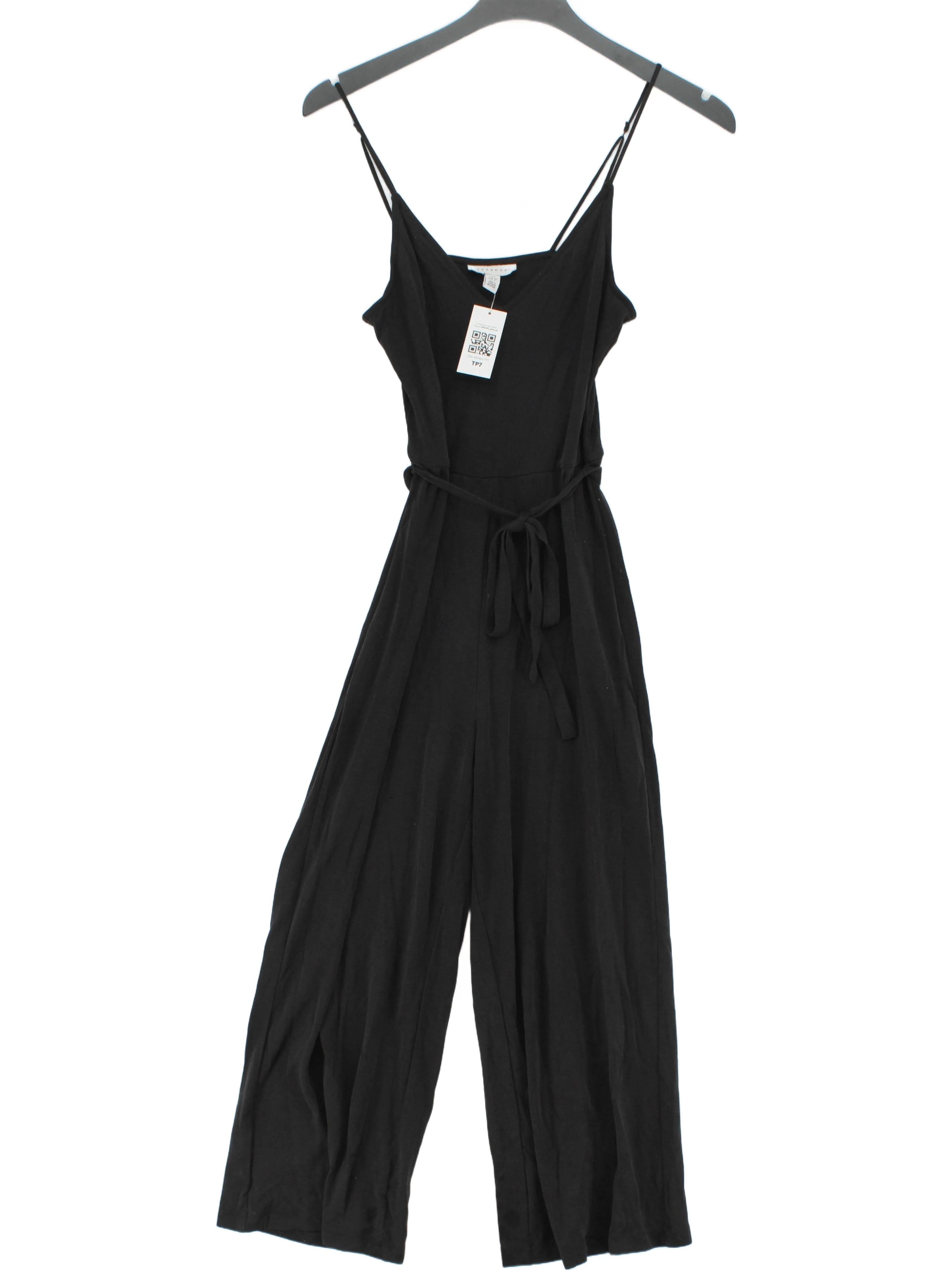Topshop Women's Jumpsuit UK 8 Black Lyocell Modal with Polyester Jumpsuit