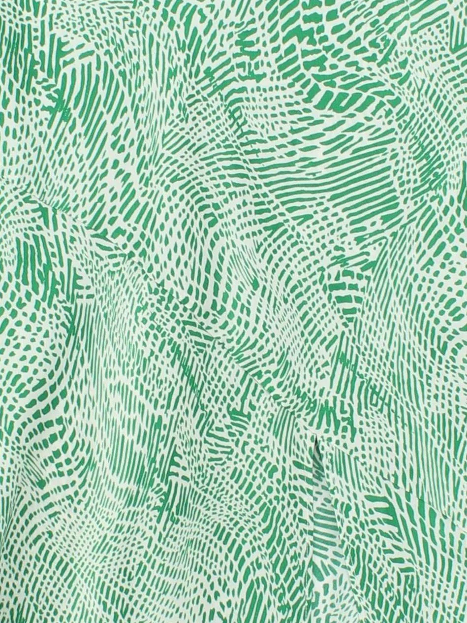 Topshop Women's Maxi Skirt UK 10 Green Geometric 100% Polyester Long Maxi - Image 3