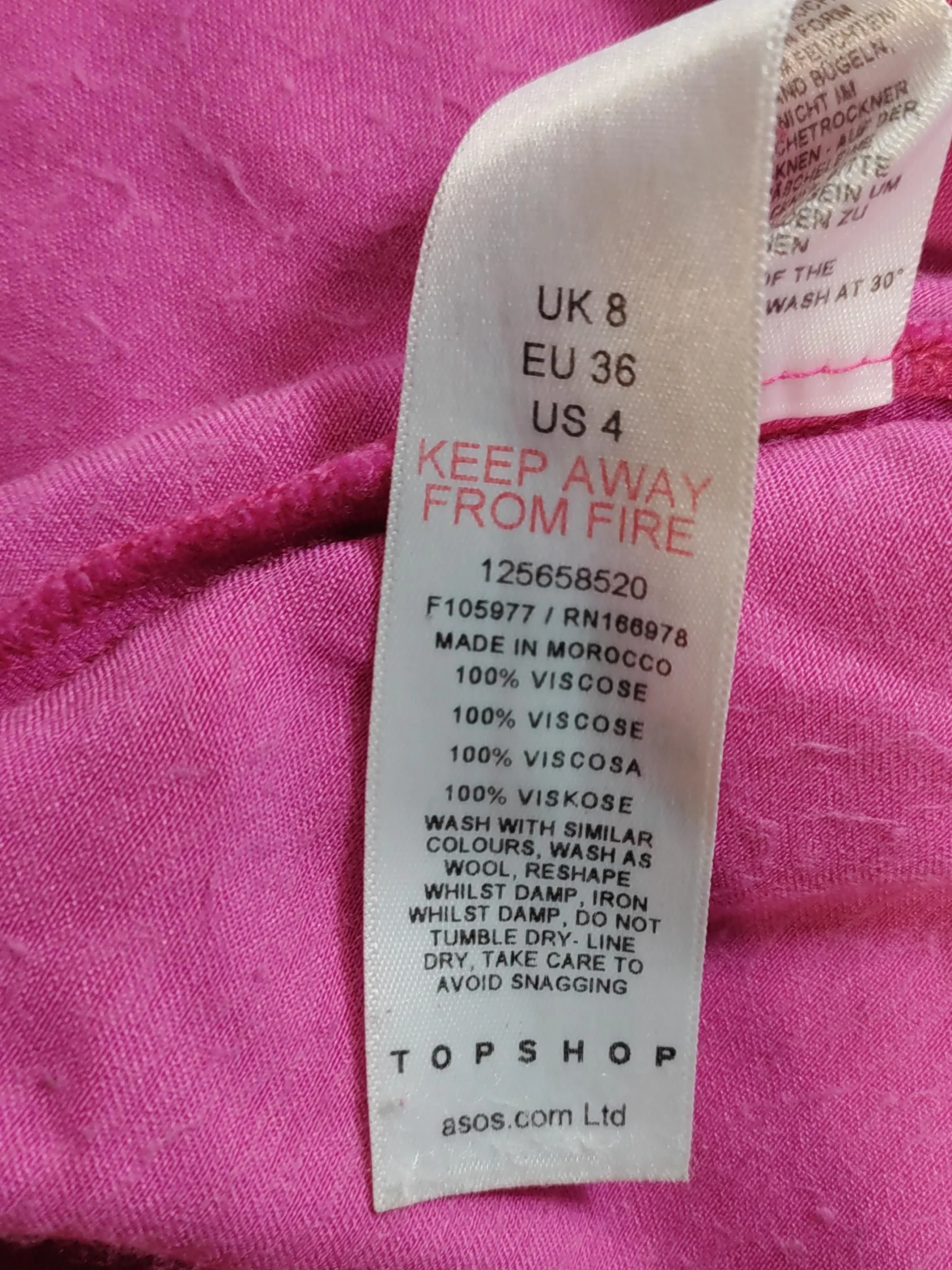 Topshop Women's Maxi Skirt UK 8 Pink 100% Viscose Long Maxi - Image 6