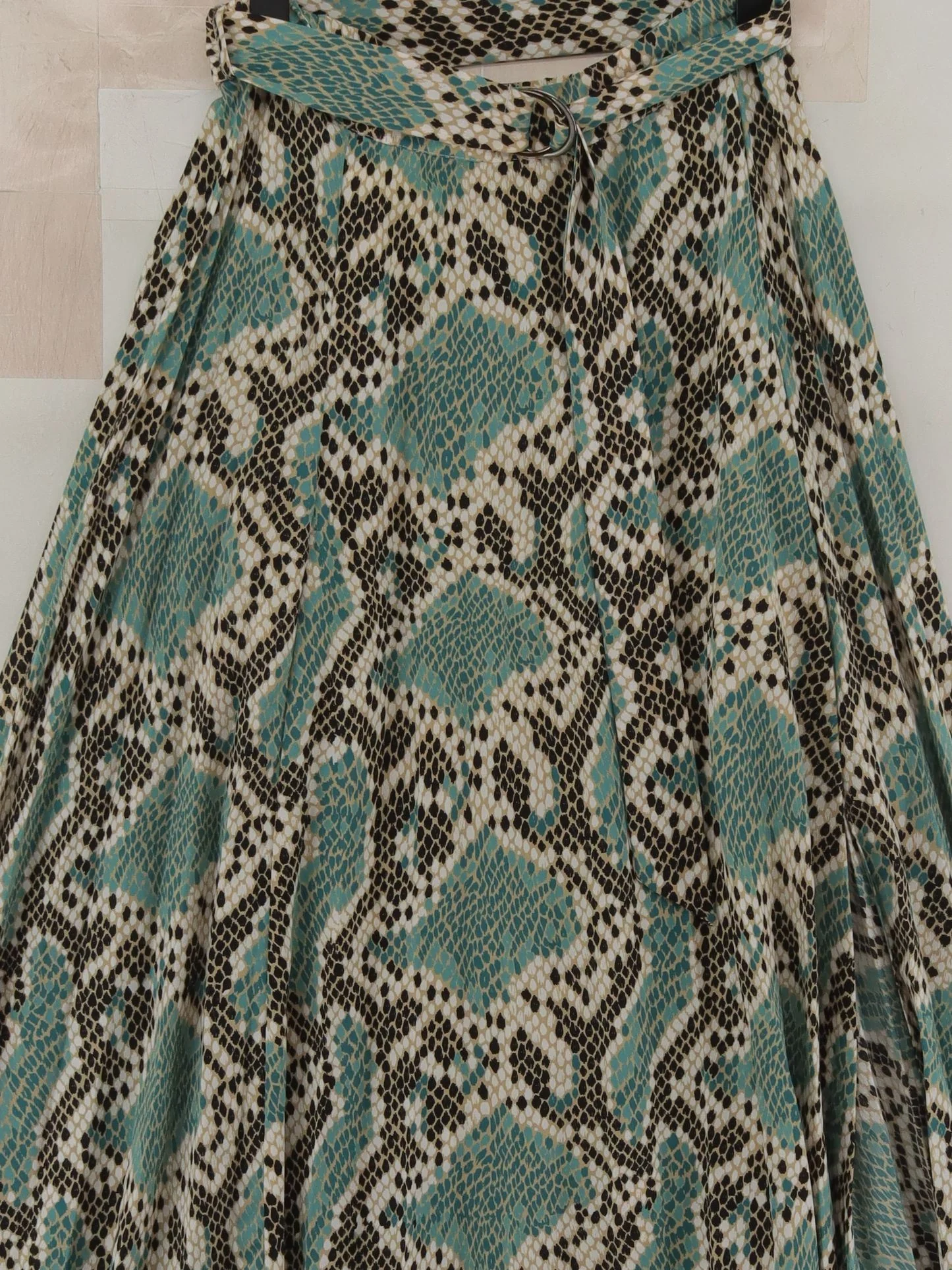 Topshop Women's Midi Skirt M Multi Animal Print 100% Polyester Midi A-Line - Image 3