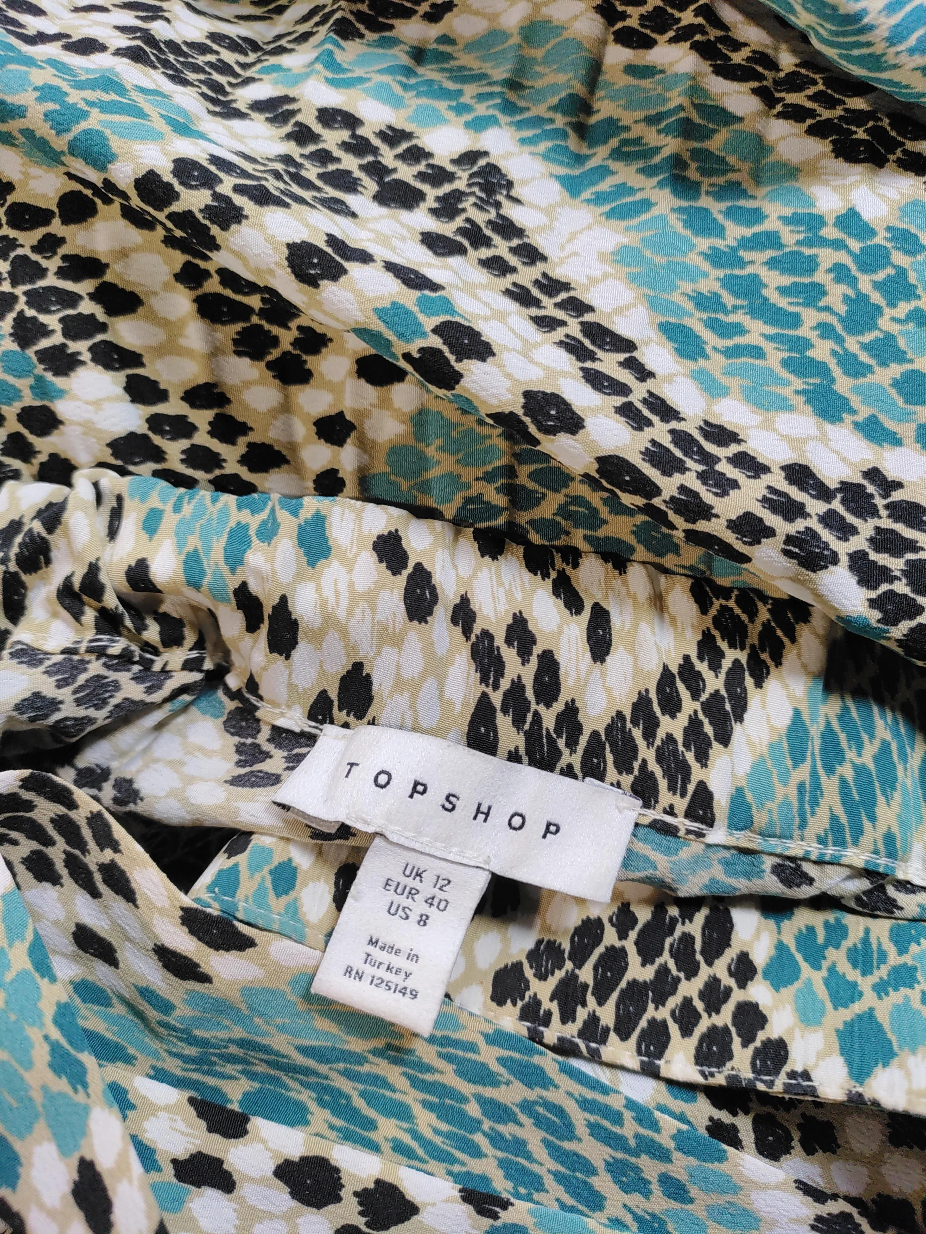 Topshop Women's Midi Skirt M Multi Animal Print 100% Polyester Midi A-Line - Image 5