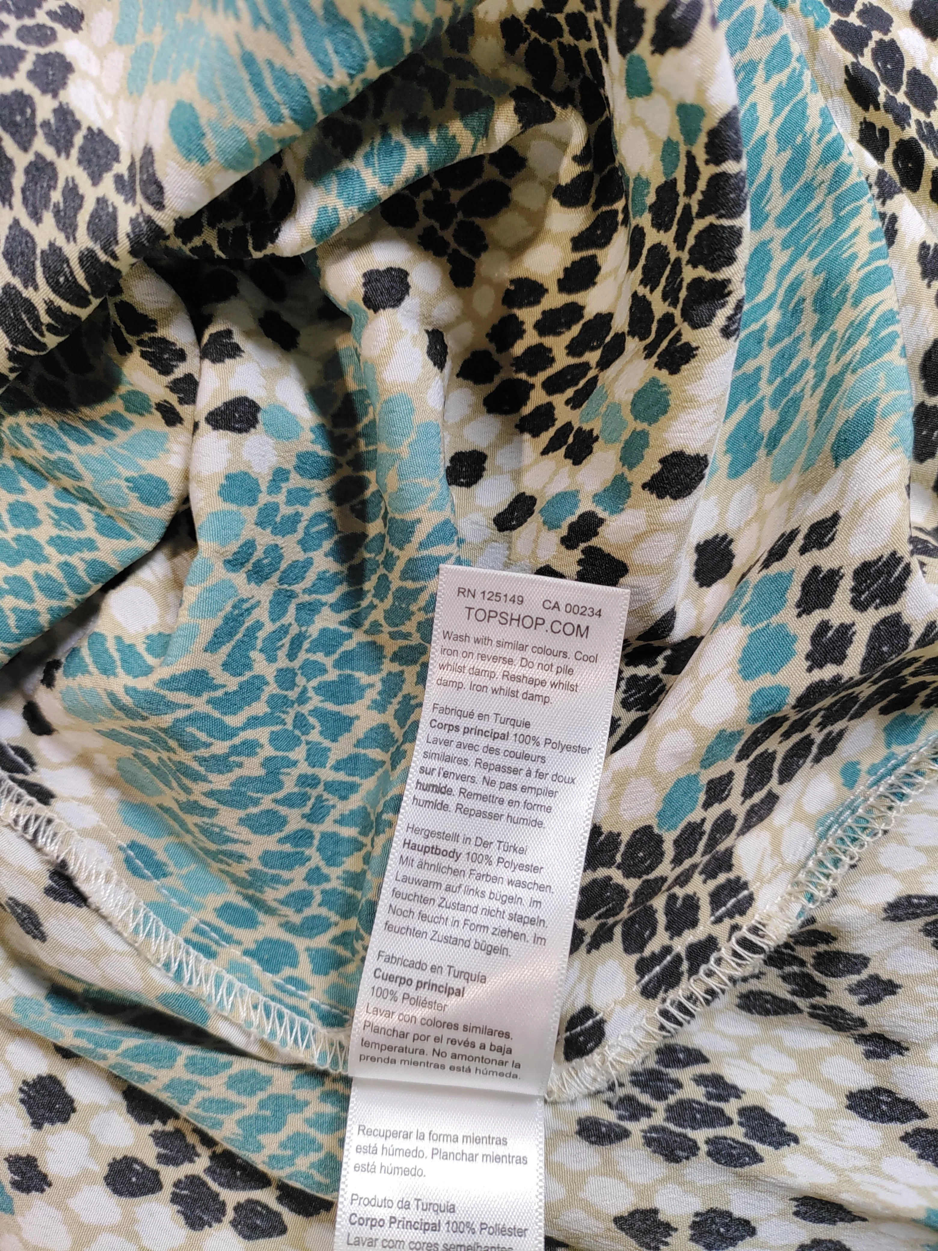 Topshop Women's Midi Skirt M Multi Animal Print 100% Polyester Midi A-Line - Image 6