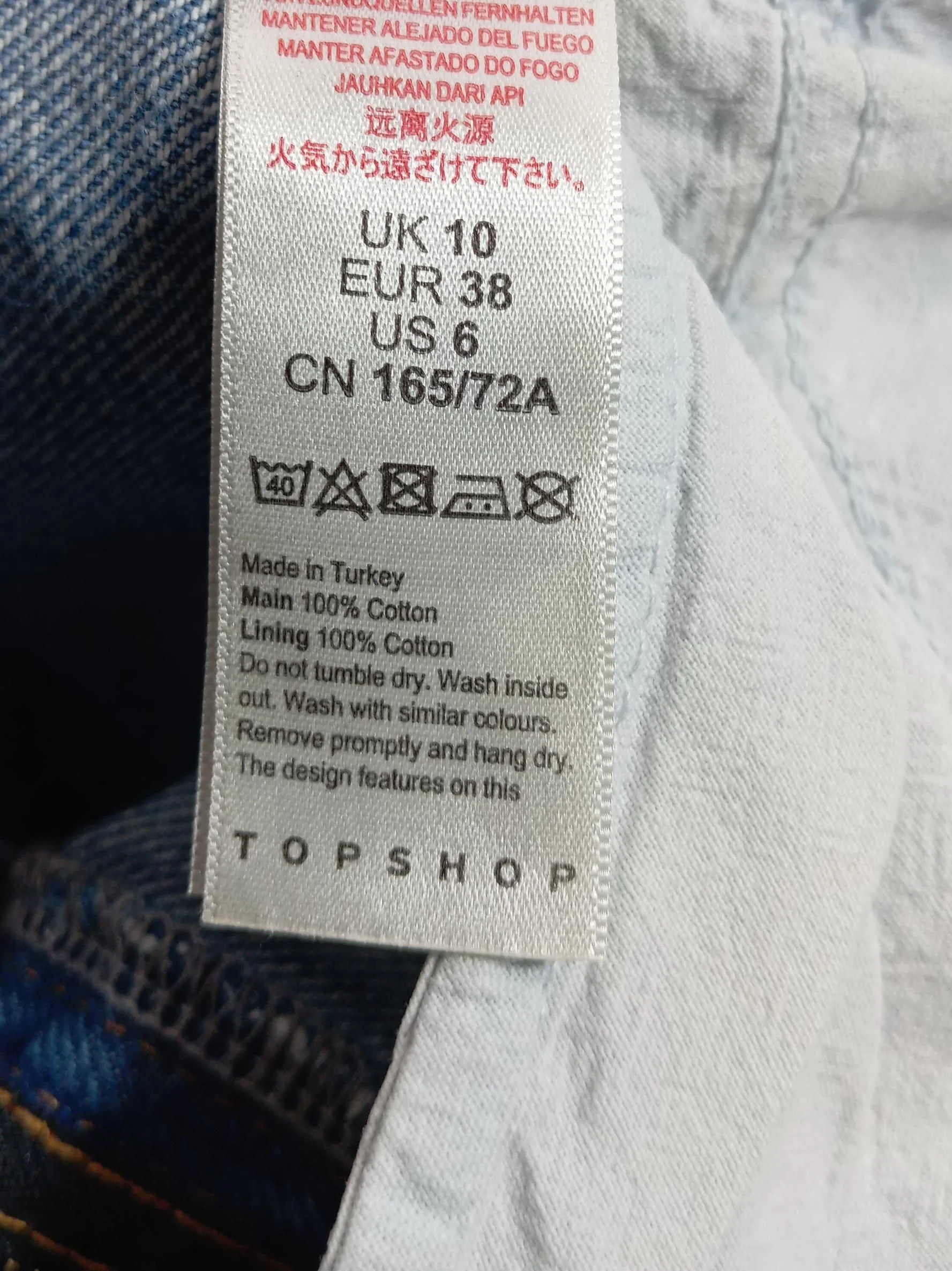 Topshop Women's Midi Skirt S Blue 100% Cotton Midi Straight & Pencil - Image 6