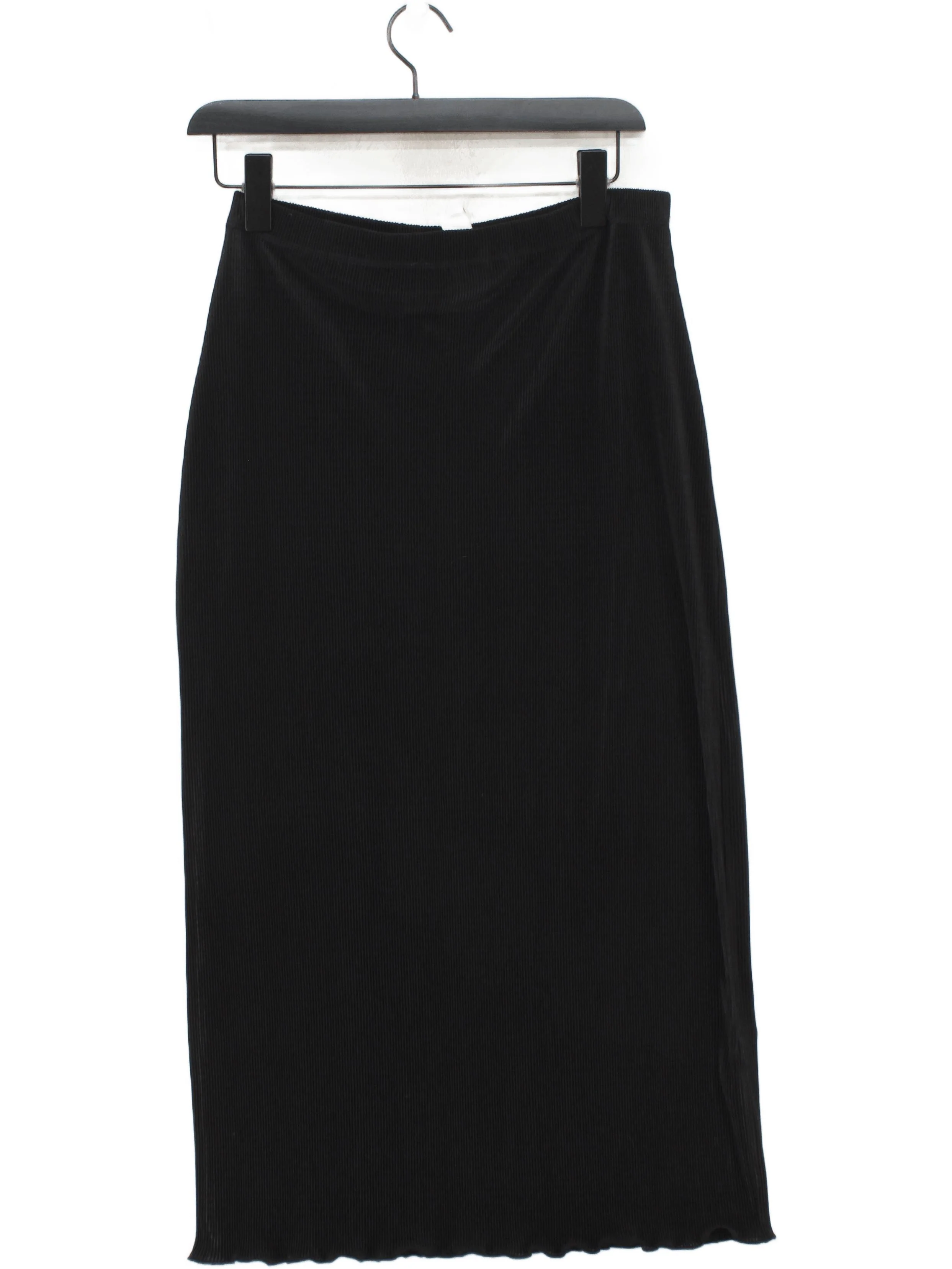 Topshop Women's Midi Skirt UK 12 Black 100% Polyester Midi Straight & Pencil