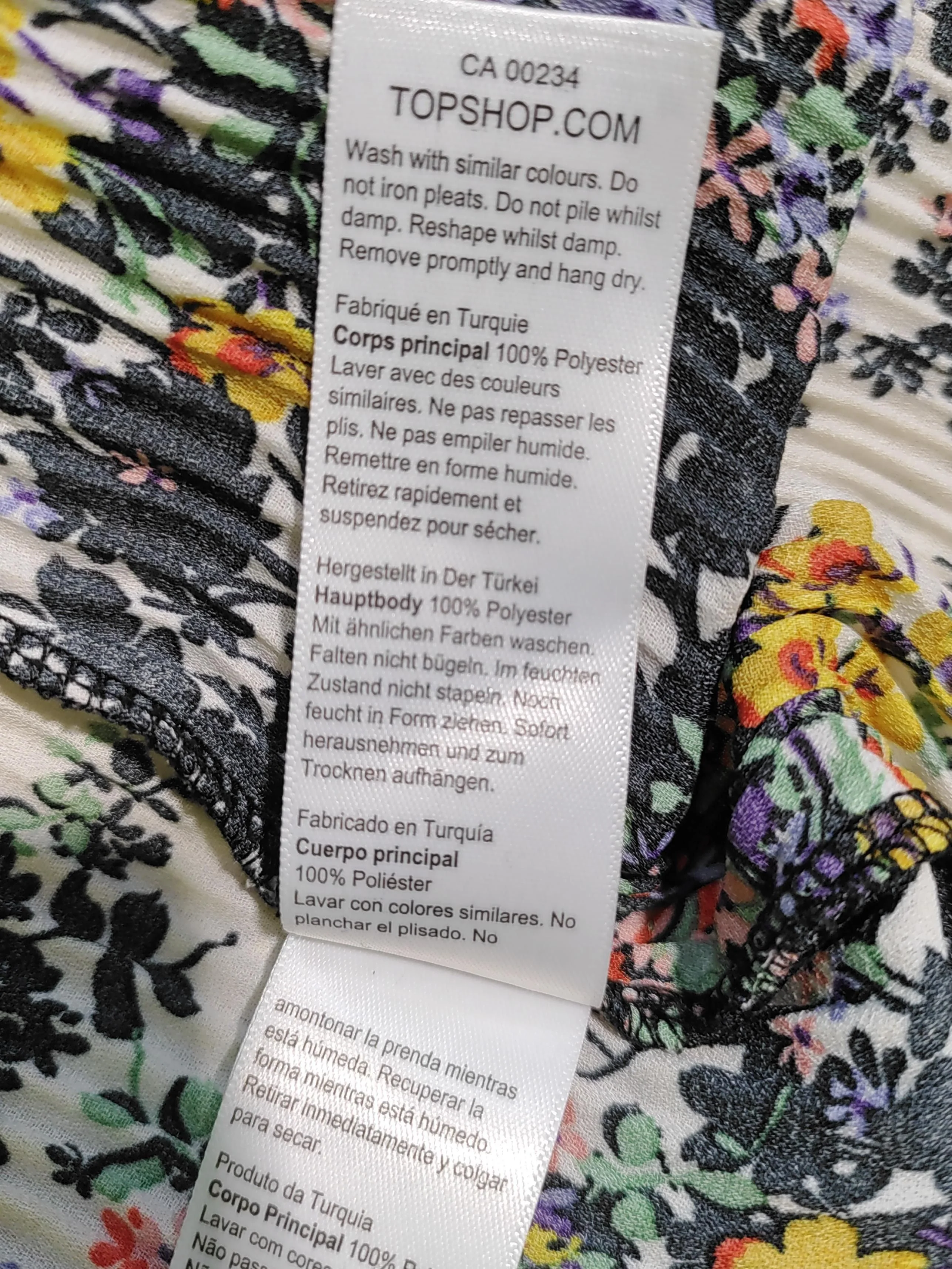 Topshop Women's Midi Skirt UK 14 Multi Floral 100% Polyester Midi Pleated - Image 6