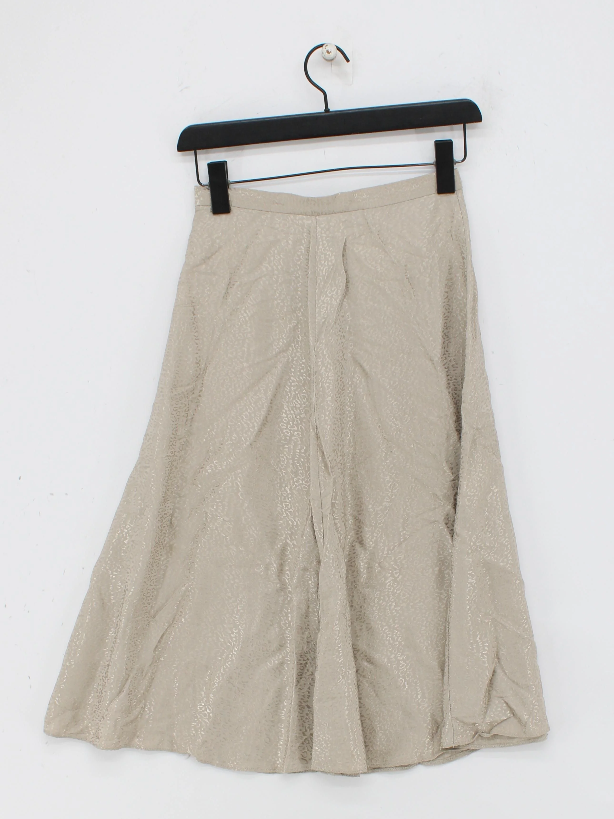 Topshop Women's Midi Skirt UK 6 Tan 100% Viscose Midi A-Line - Image 2