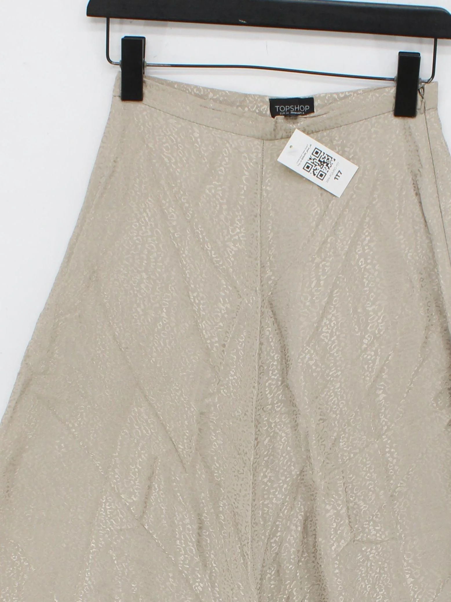 Topshop Women's Midi Skirt UK 6 Tan 100% Viscose Midi A-Line - Image 3