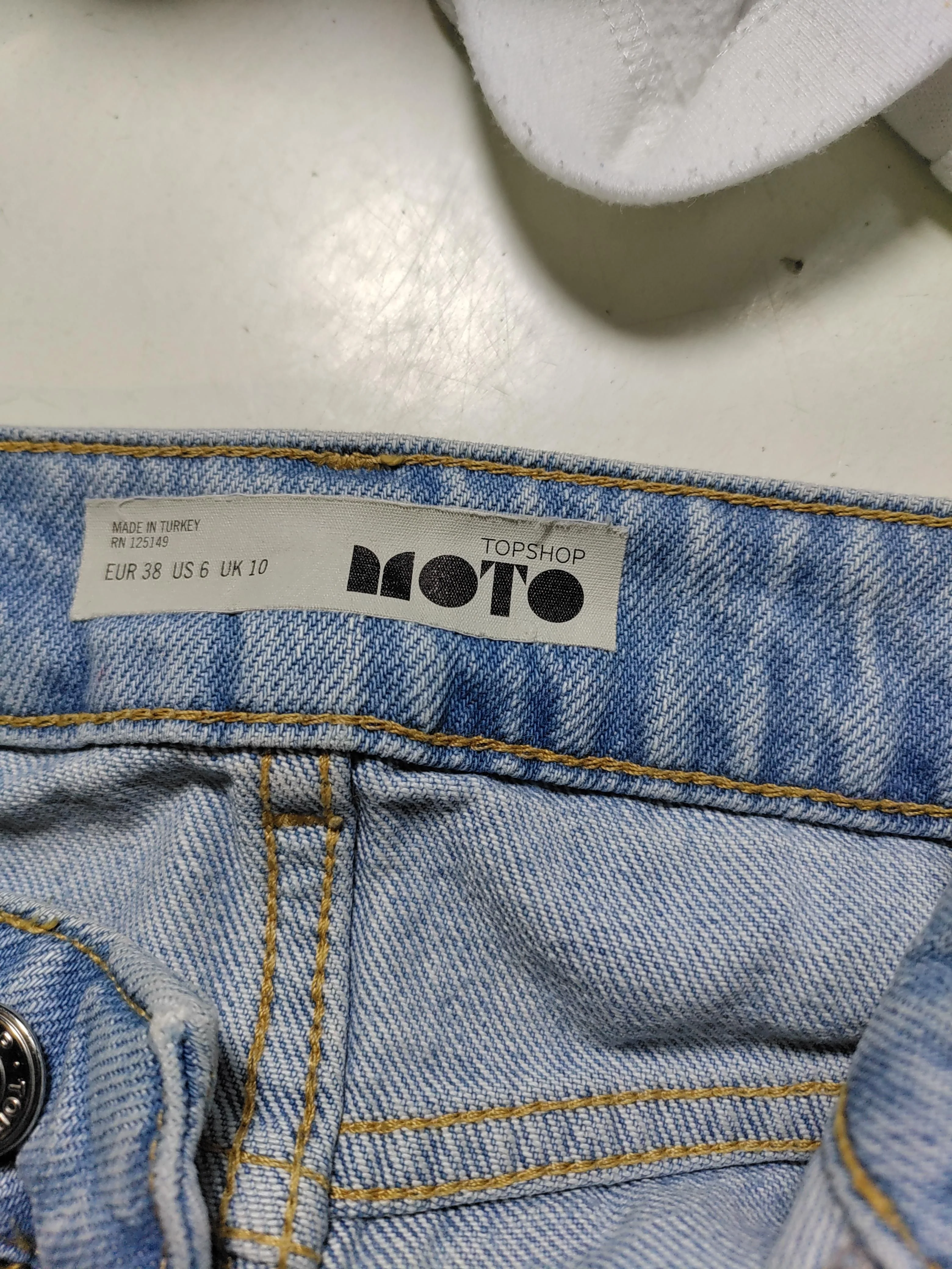 Topshop Women's Mini Skirt UK 10 Blue 100% Cotton Short Mini - Image 5