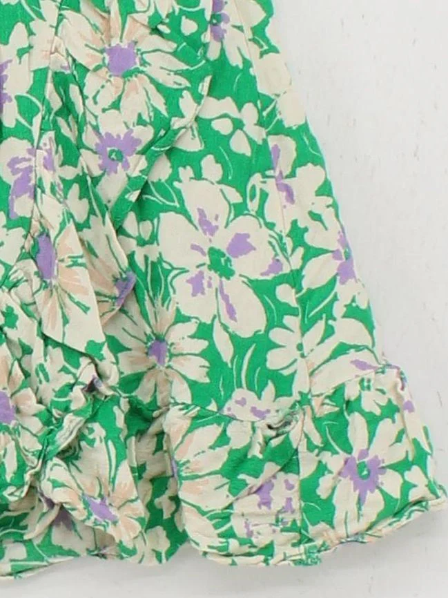 Topshop Women's Mini Skirt UK 10 Green Floral 100% Viscose Short Mini - Image 4