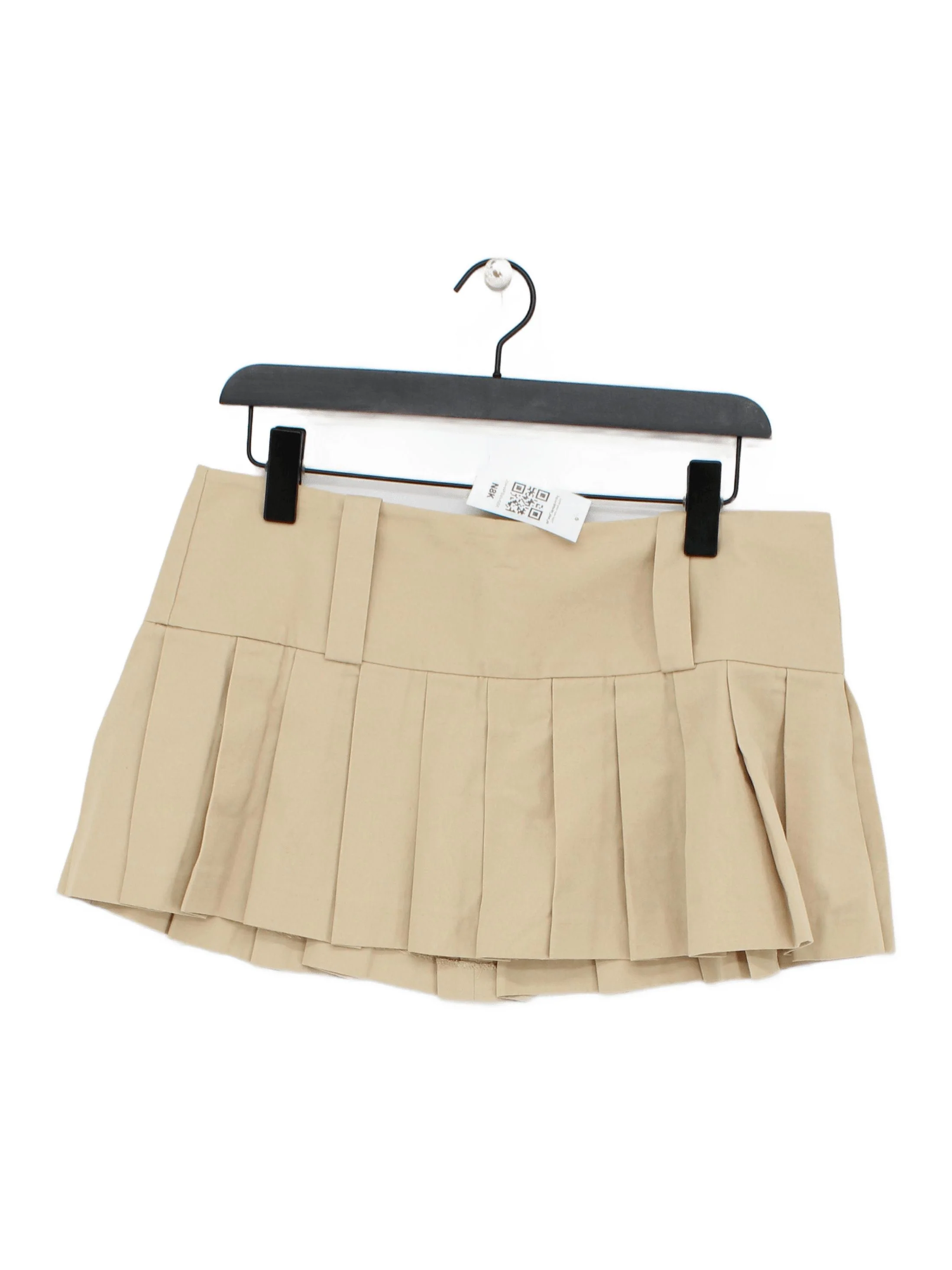 Topshop Women's Mini Skirt UK 10 Tan 100% Cotton Short Mini