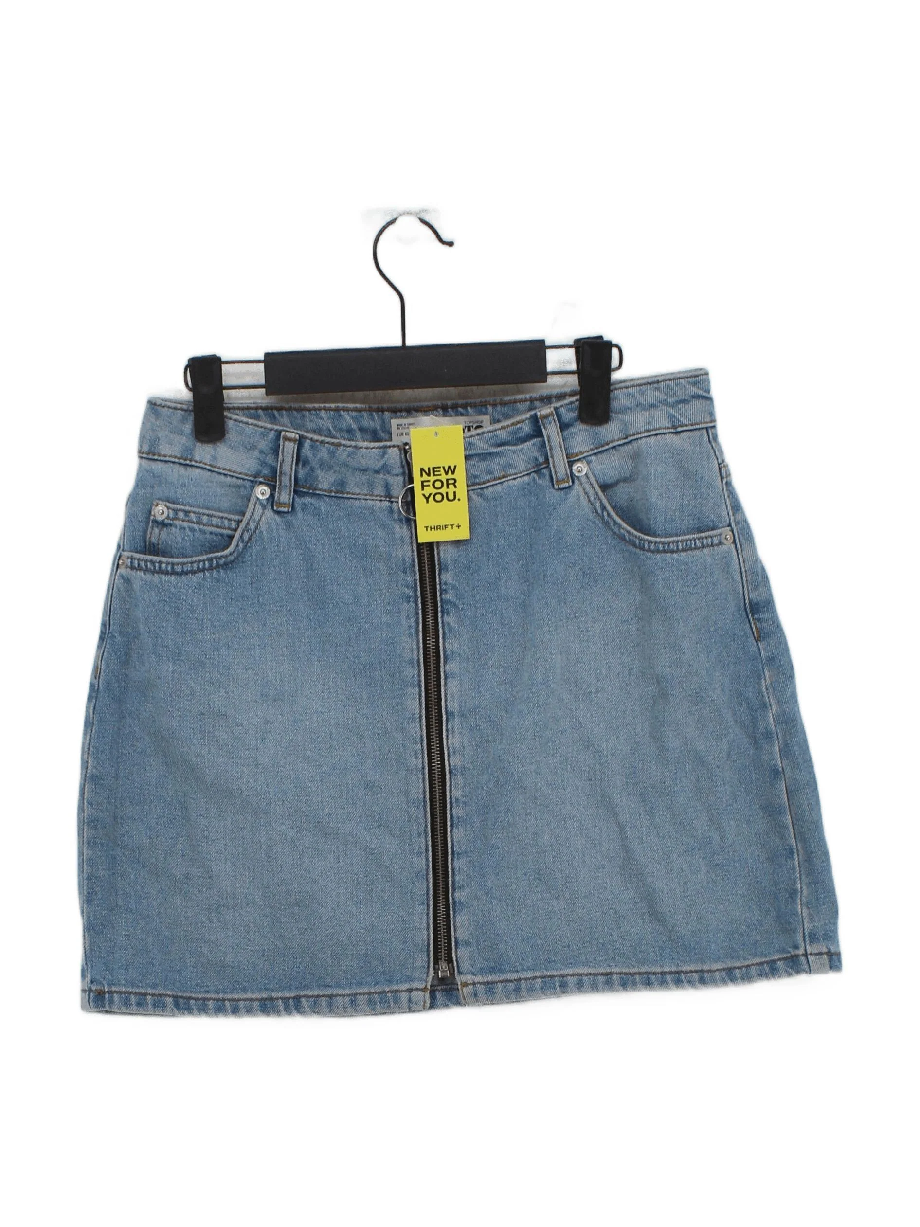 Topshop Women's Mini Skirt UK 12 Blue 100% Cotton Short Mini