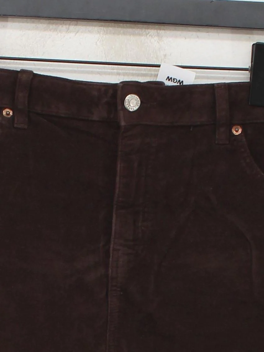 Topshop Women's Mini Skirt UK 12 Brown Cotton with Elastane Short Mini - Image 3