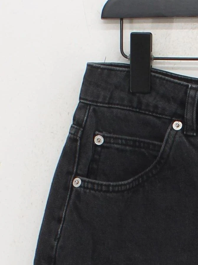 Topshop Women's Mini Skirt UK 16 Black 100% Cotton Short Mini - Image 4