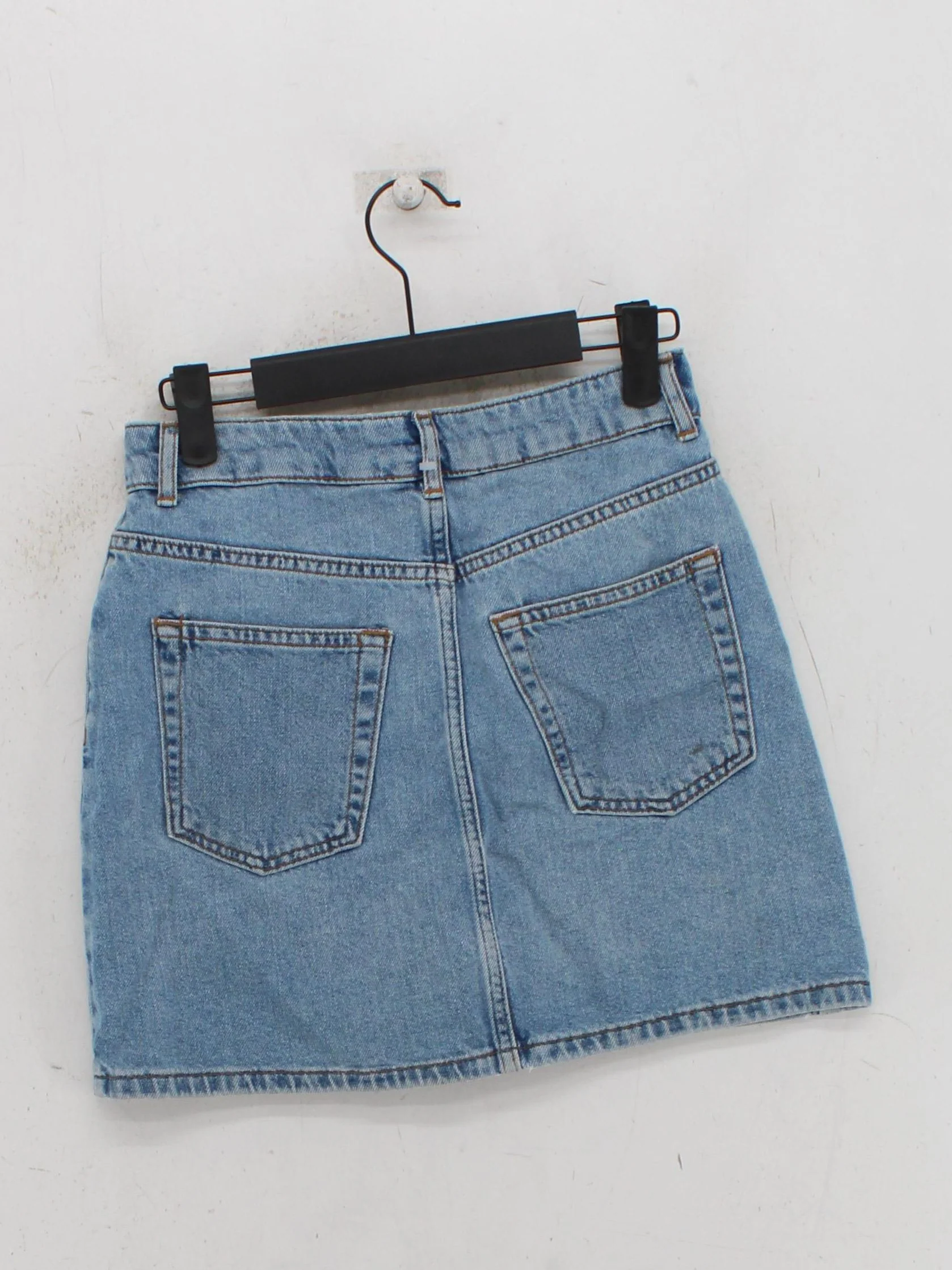 Topshop Women's Mini Skirt UK 6 Blue 100% Cotton Short Mini - Image 2